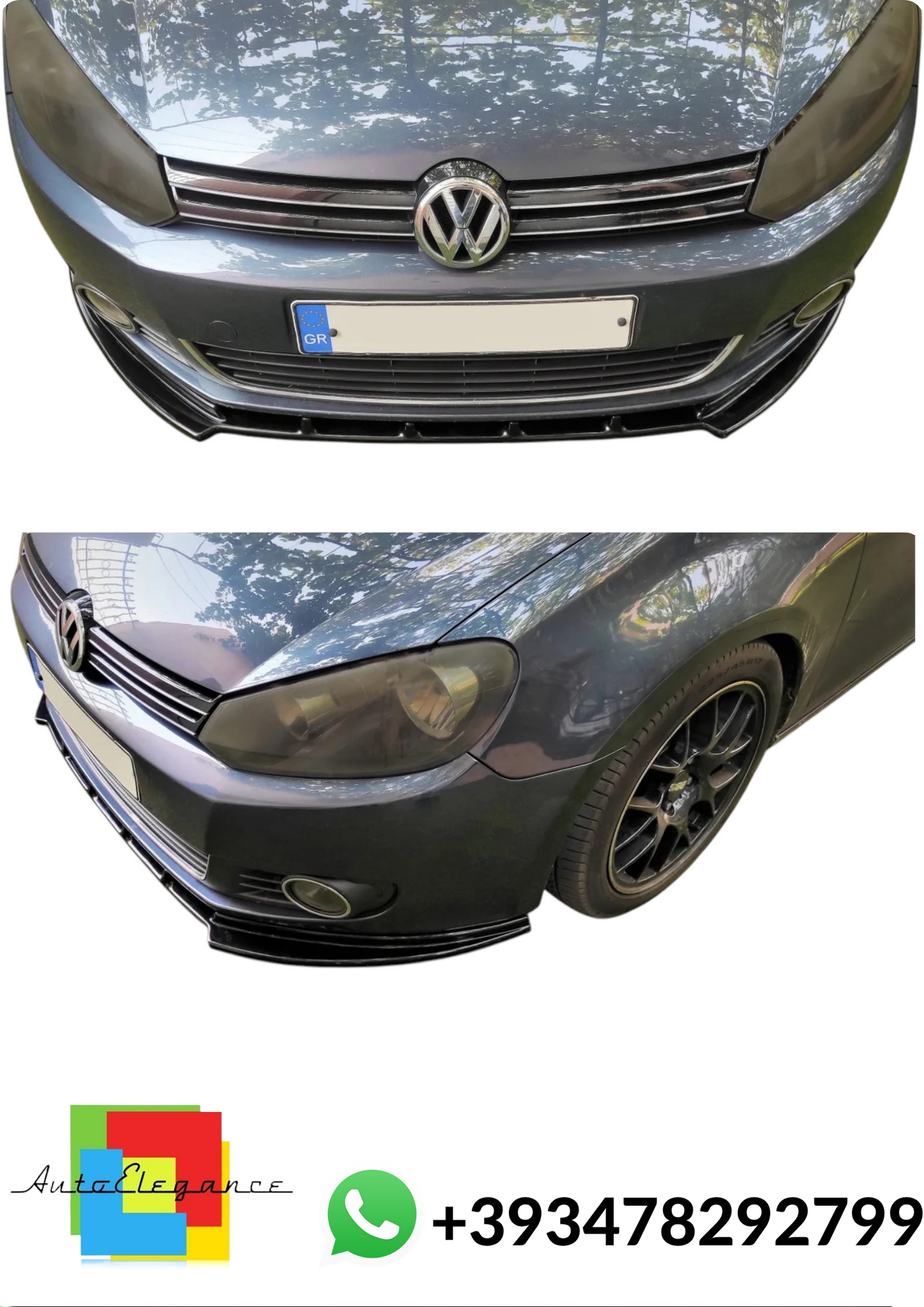 💕SPLITTER ANTERIORE Volkswagen Golf Mk6 Nero Lucido 💕