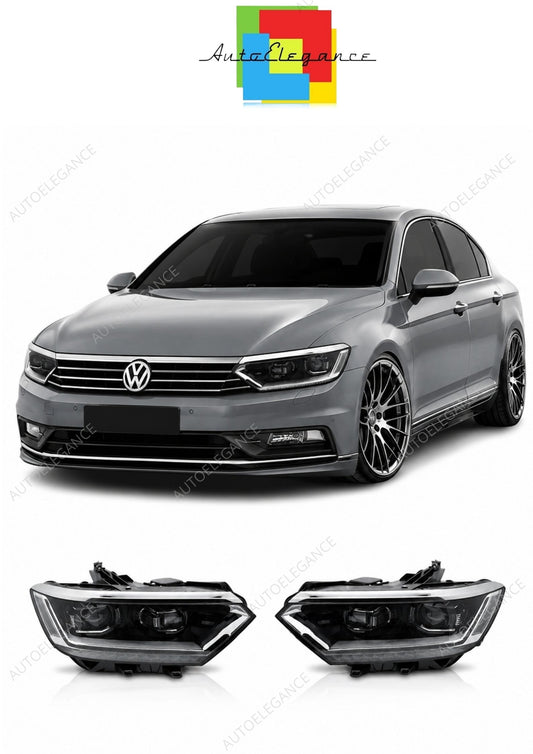 💕 Fari Anteriori Adatto per VW Passat B8 2014-2019 Full LED DRL Seq 💕