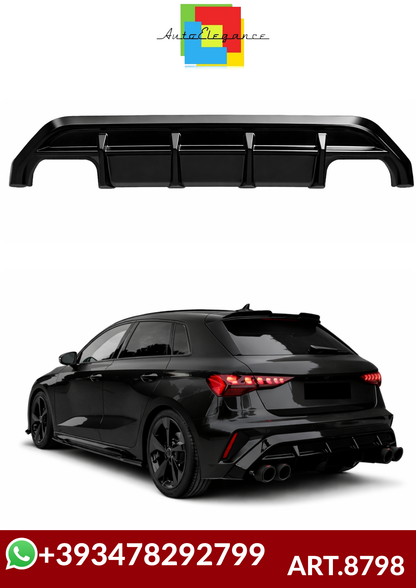 💕ART.8798  Diffusore Audi A3 (8Y) S-Line/S3 Facelift 2025+ Nero Lucido💕