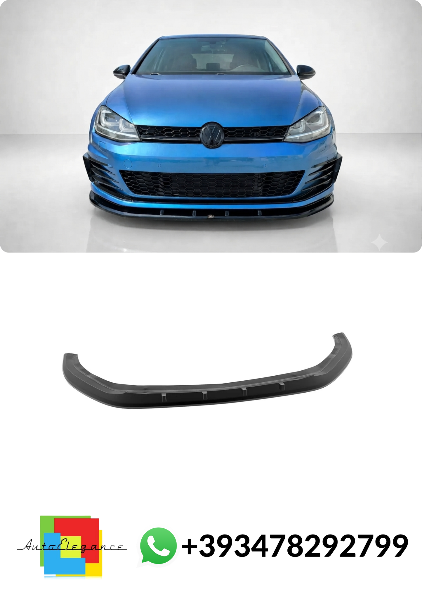 💕SPLITTER ANTERIORE Volkswagen Golf Mk7 GTI / GTD NERO LUCIDO💕