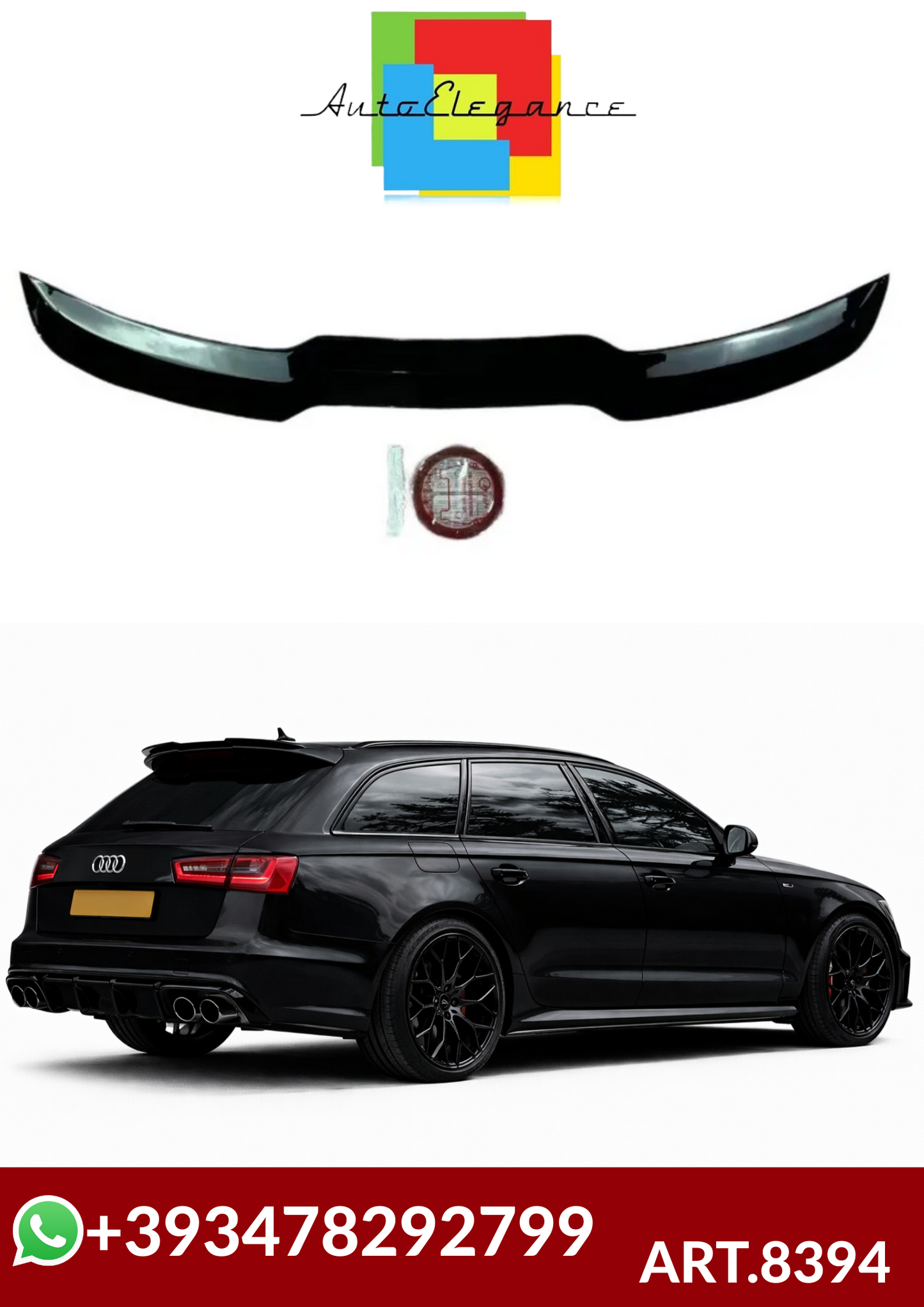 💕ART.8394 SPOILER Audi S6 C7 A6 S-Line C7  2011-2017 NERO LUCIDO   💕