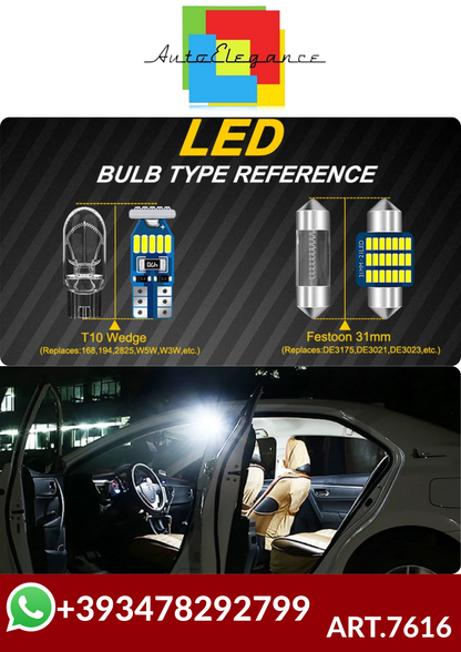ART.7616  KIT LUCI LED PER  INTERNO Alfa Romeo Giulietta 2010-2017