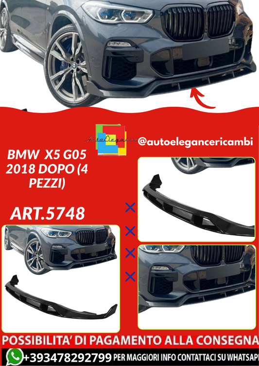 ART.5748  SPLITTER BMW  X5 G05 2018 Dopo (4 pezzi) (Copia)