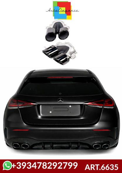 💕ART.6635 TERMINALI DI SCARICO Look AMG per Mercedes Classe A/GLB/CLA/GLA💕