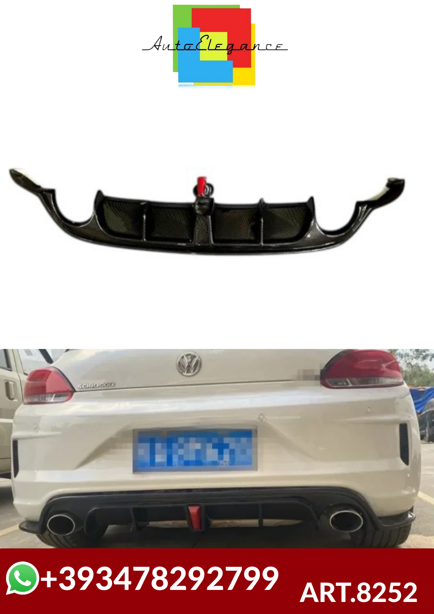 💕ART.8252 DIFFUSORI VW Scirocco R R20 2009 - 2014💕