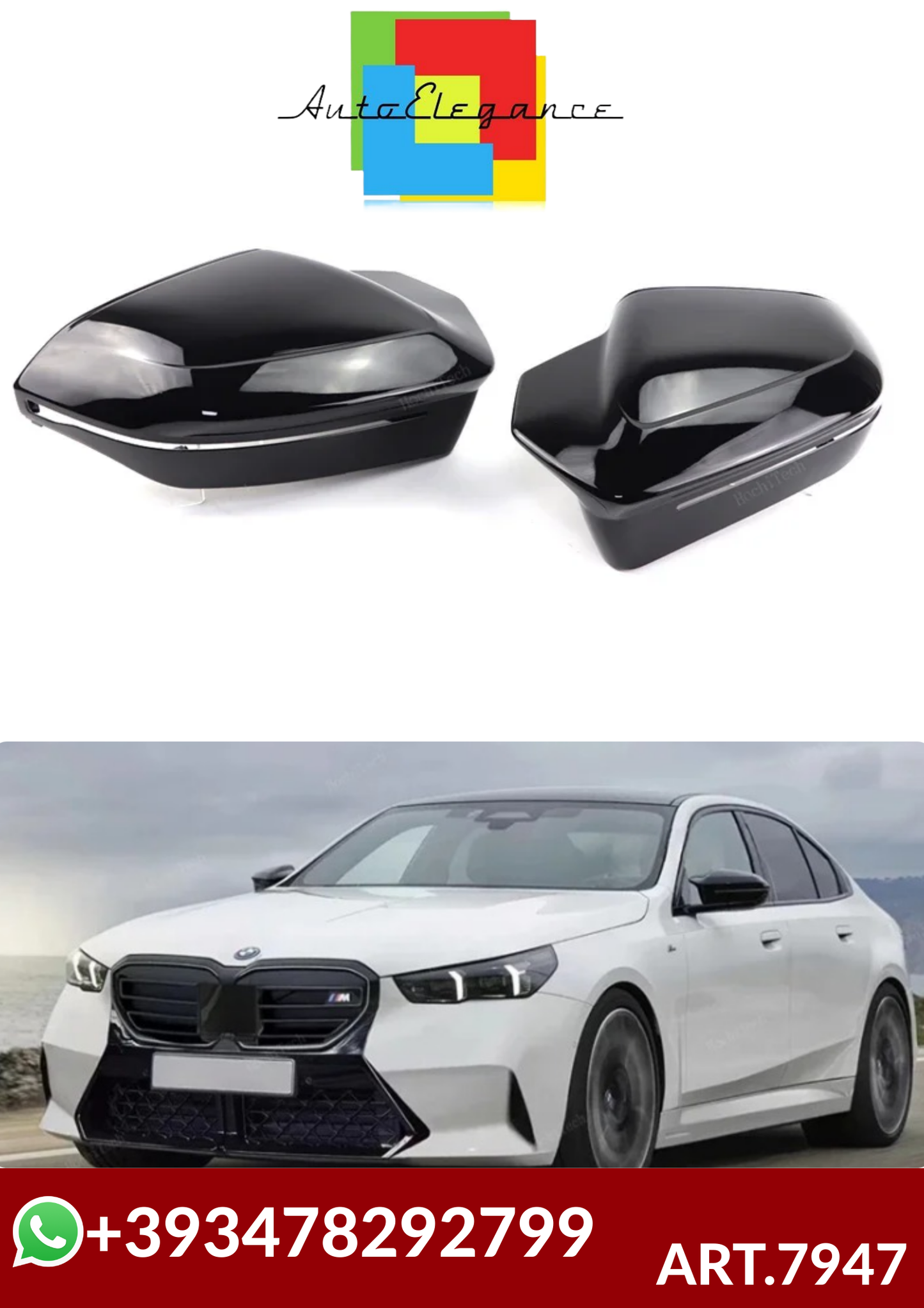 💕ART.7947 COVER CALOTTE SPECCHIO  BMW 5 G60 G61 G68 G70 M5 G90  2023+M Look 💕