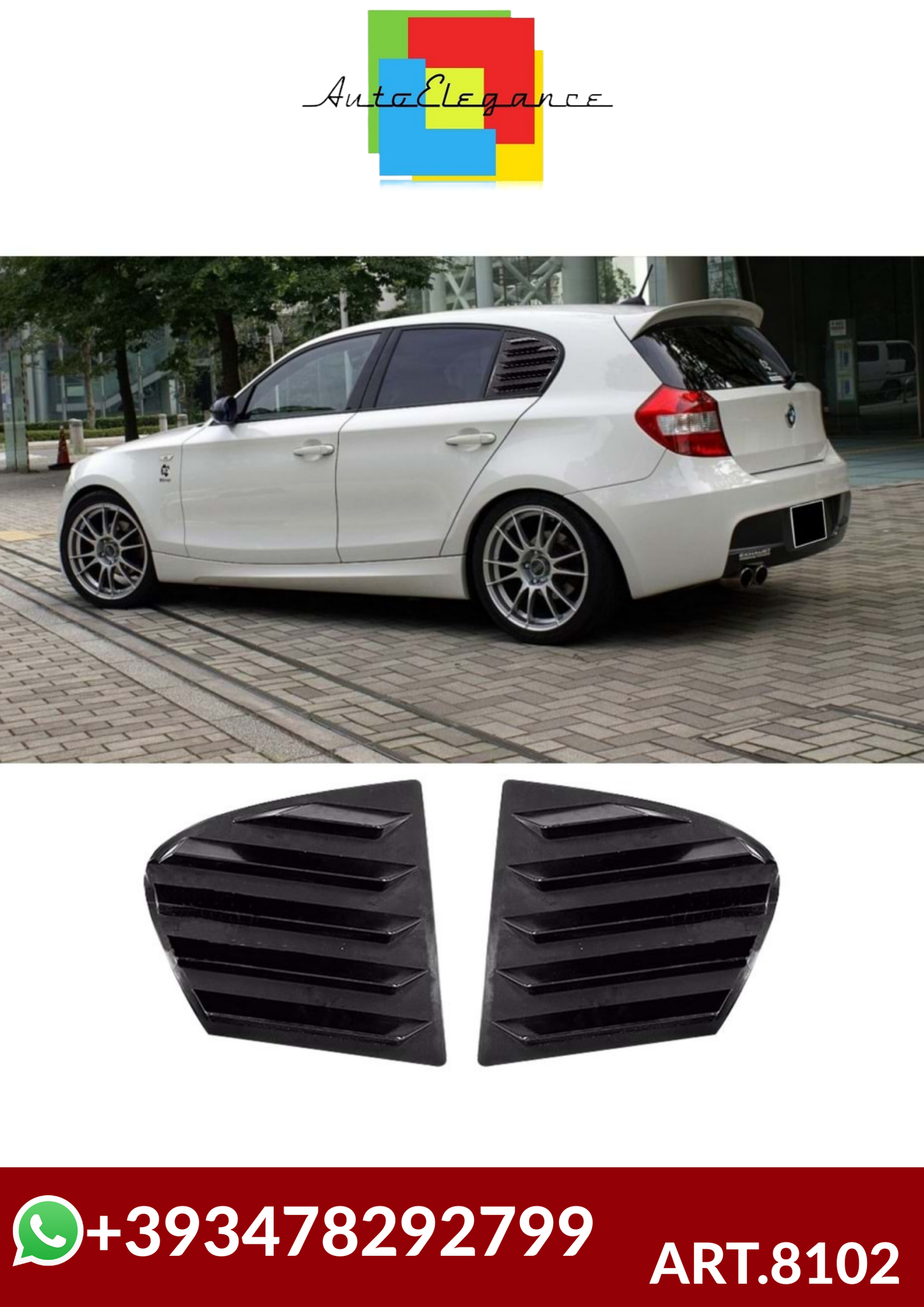 💕ART.8102 Finestra Laterale Set Louver Pianoforte BMW SERIE 1 E87💕