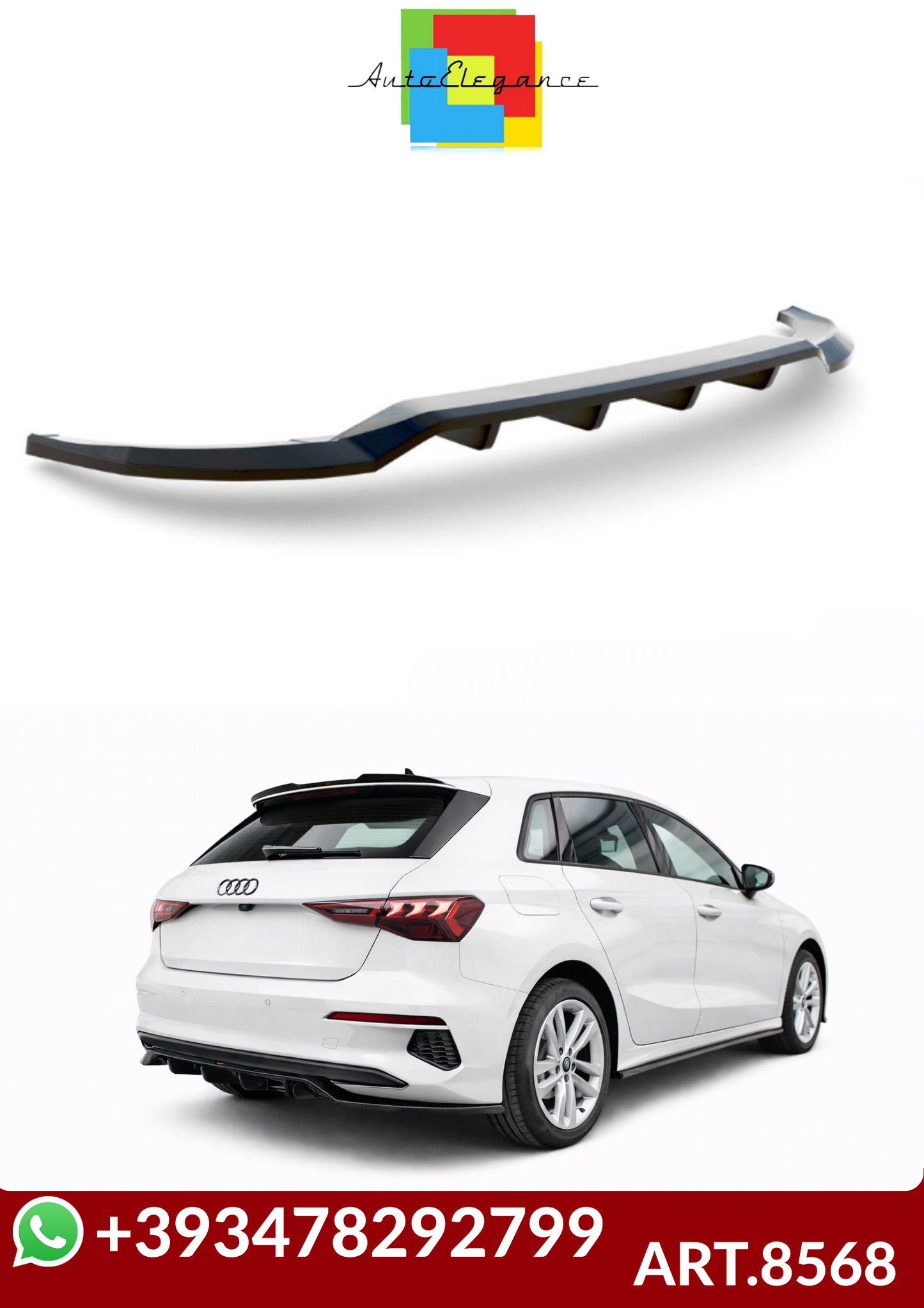 💕ART.8568  SPLITTER POSTERIORI  Audi A3 Sportback 8Y💕