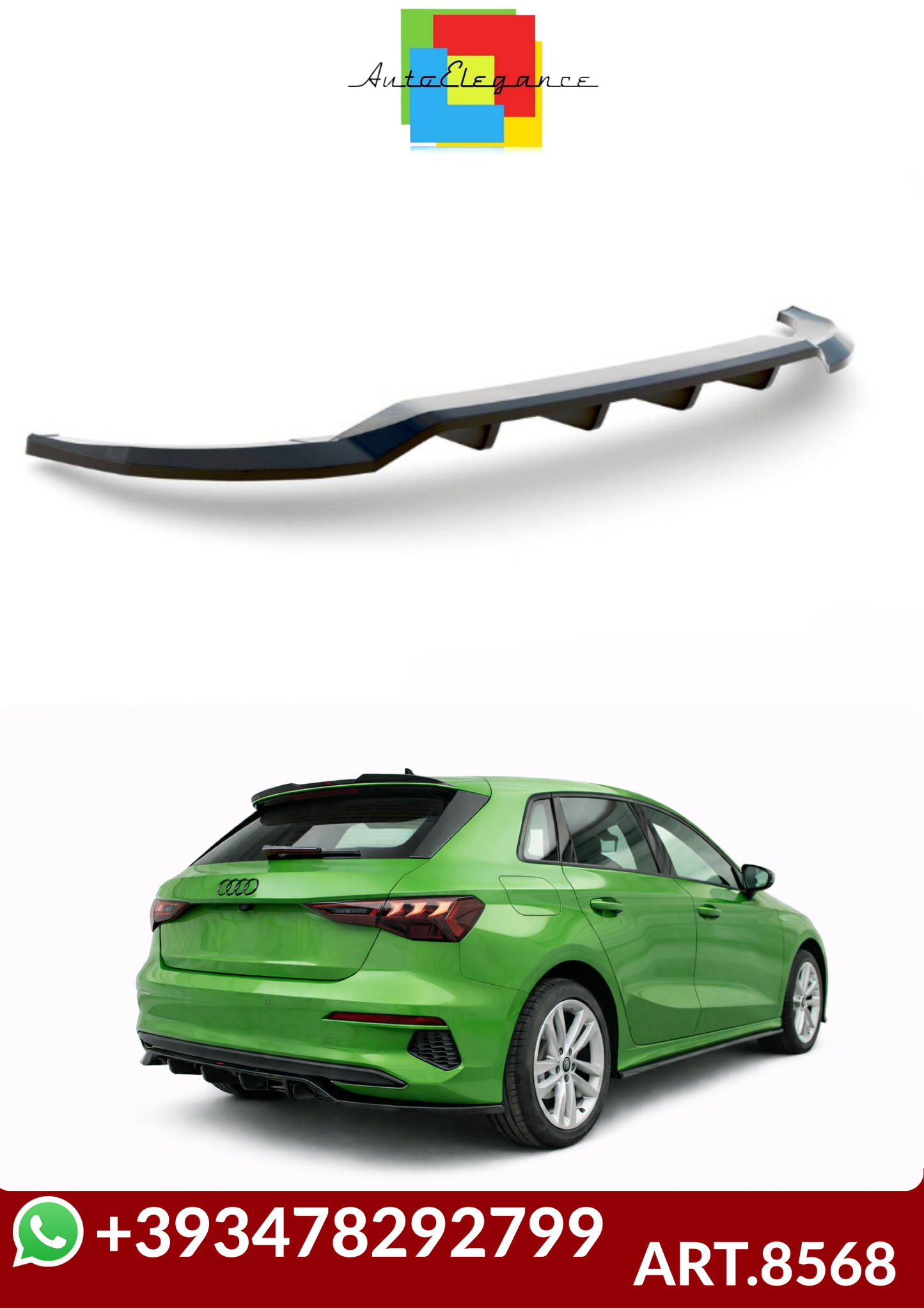 💕ART.8568  SPLITTER POSTERIORI  Audi A3 Sportback 8Y💕