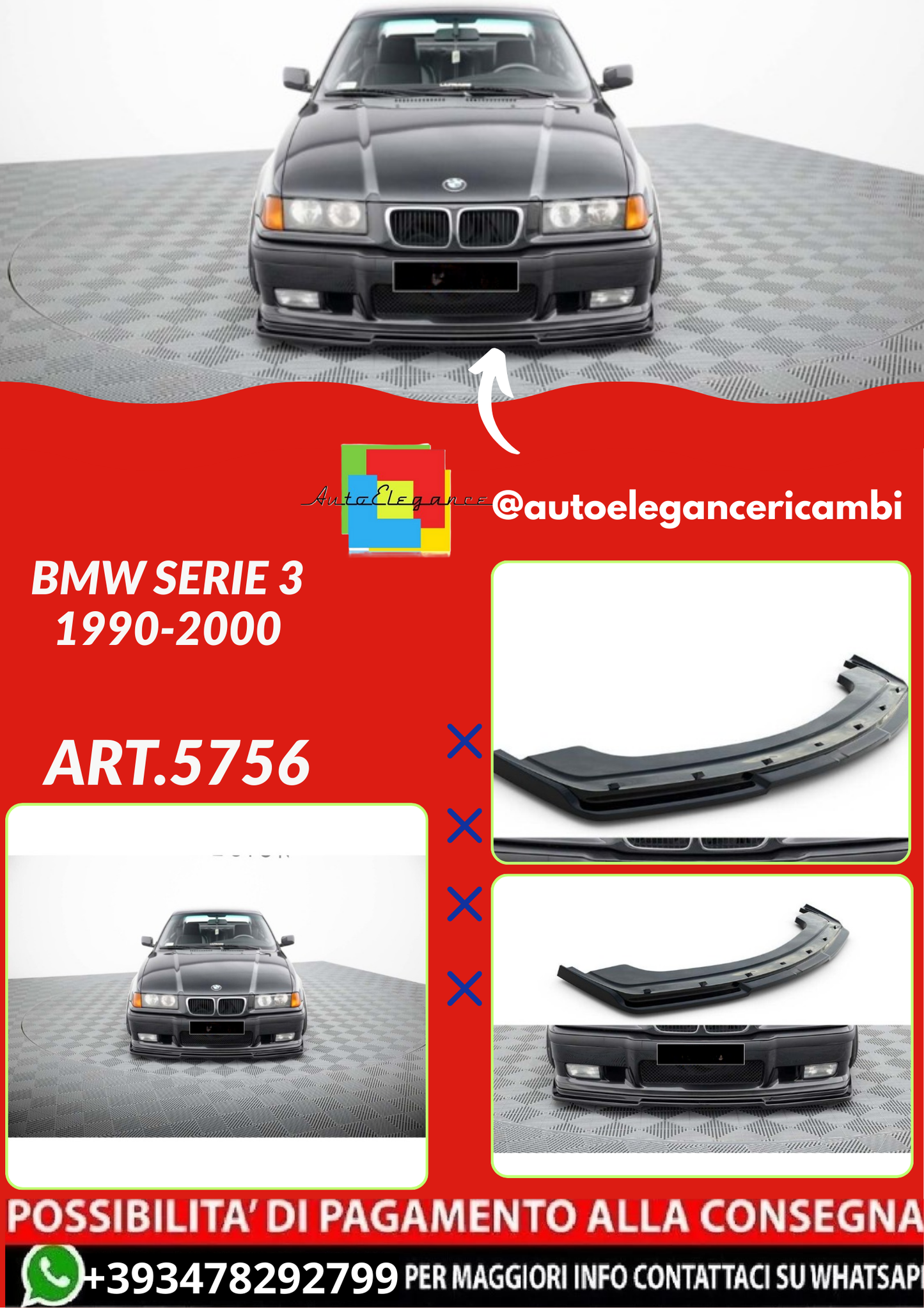 💕ART.5756  SPLITTER BMW SERIE 3 1990-2000💕