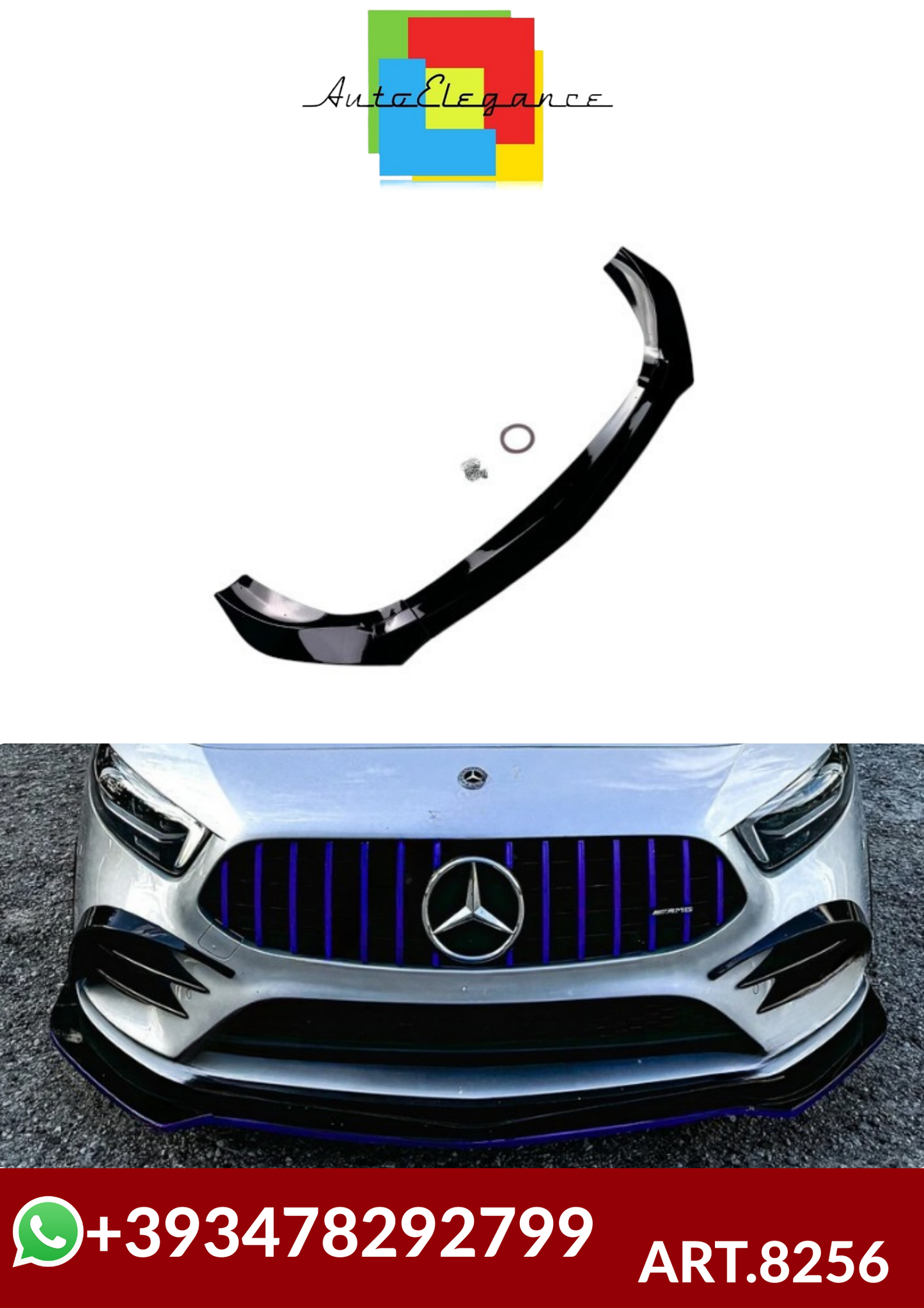 💕ART.8256 SPLITTER   Mercedes Benz A Class W177 2018+ NERO 💕