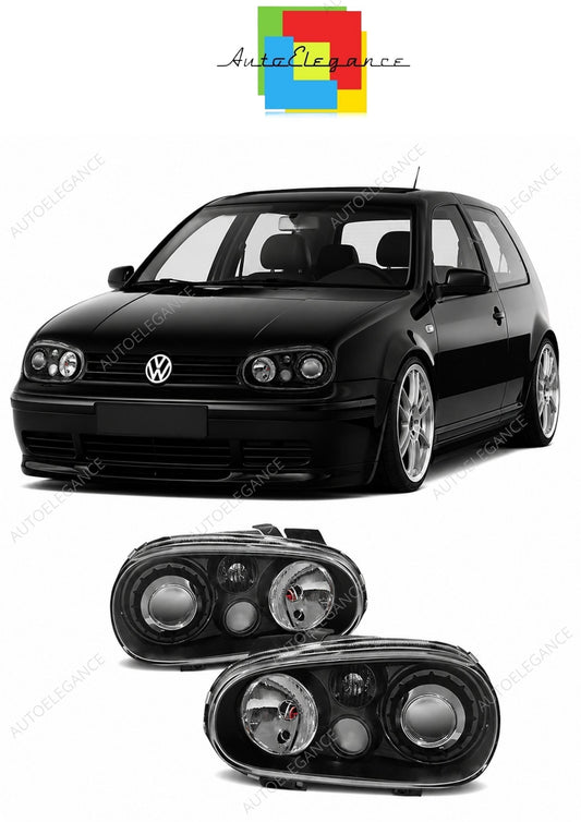 💕 Fari Anteriori Adatto per VW Golf IV 97-03 Sport Neri RHD LHD 💕