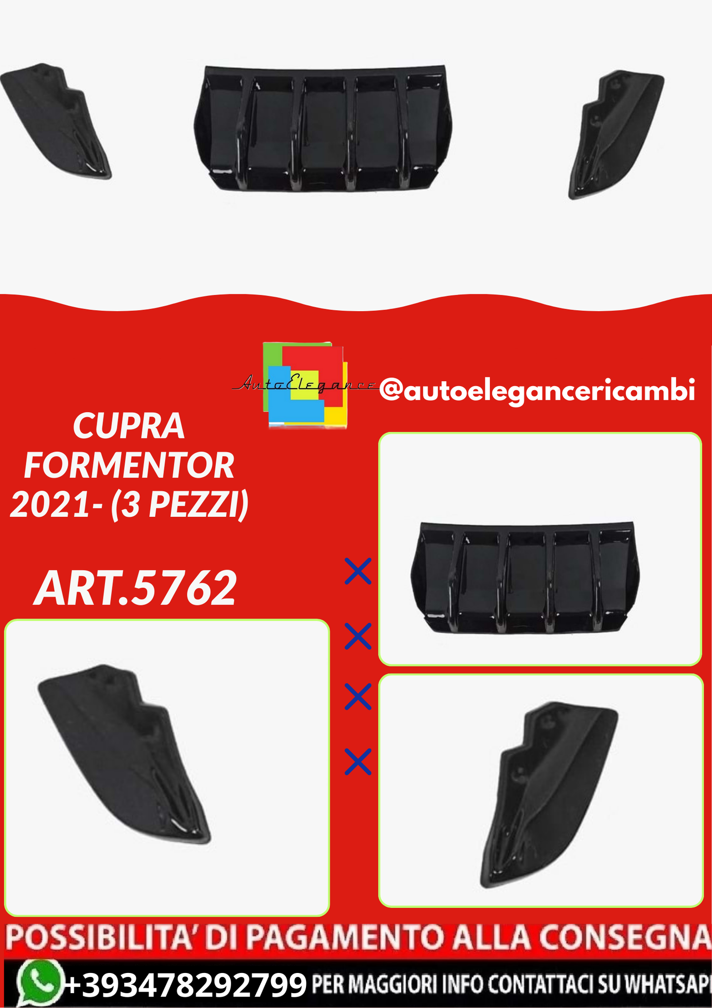 ART.5762 DIFFUSORI+FLAPS  Cupra Formentor 2021- (3 Pezzi)
