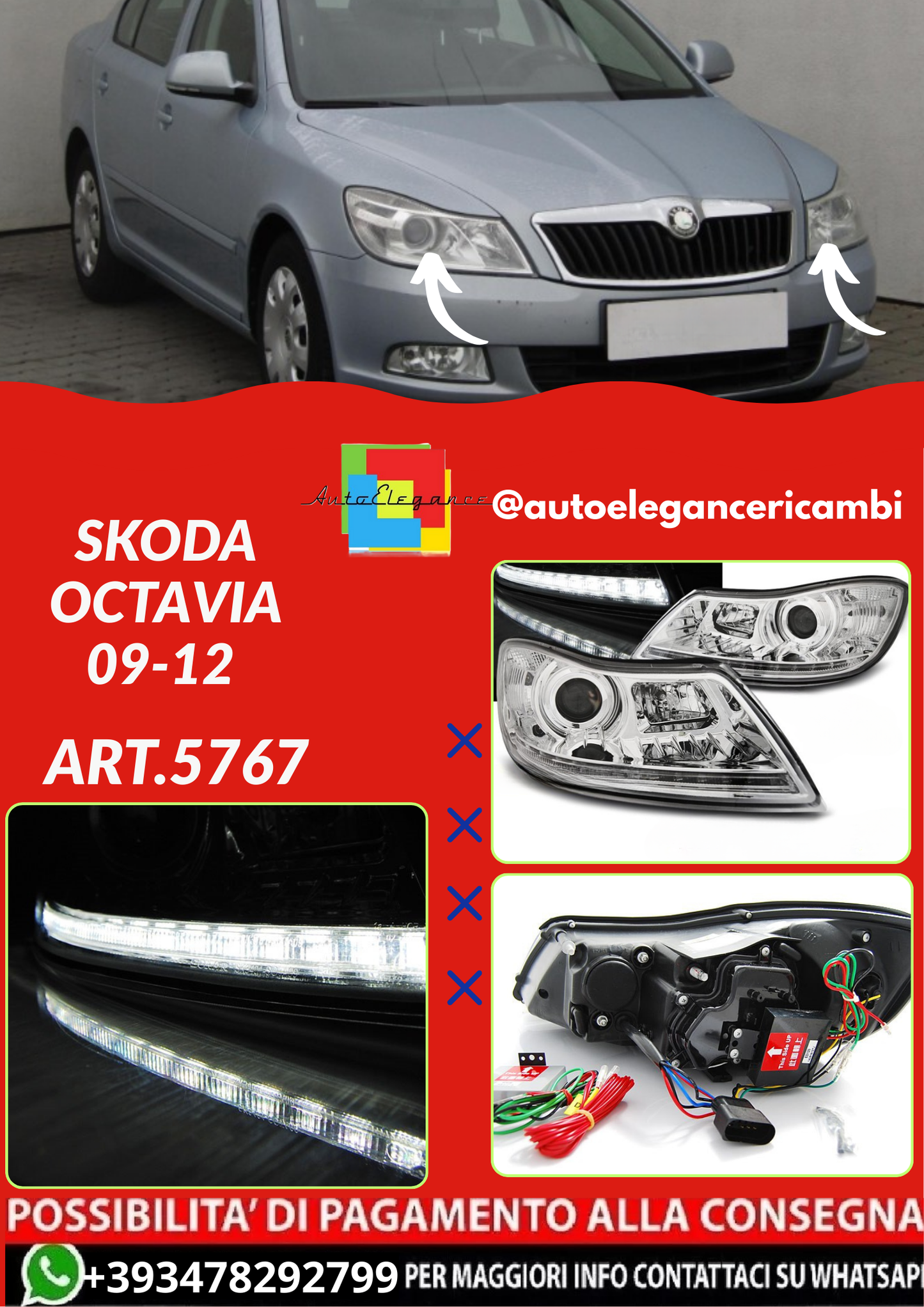 ART.5767 FARI ANTERIORI SKODA OCTAVIA 09-12