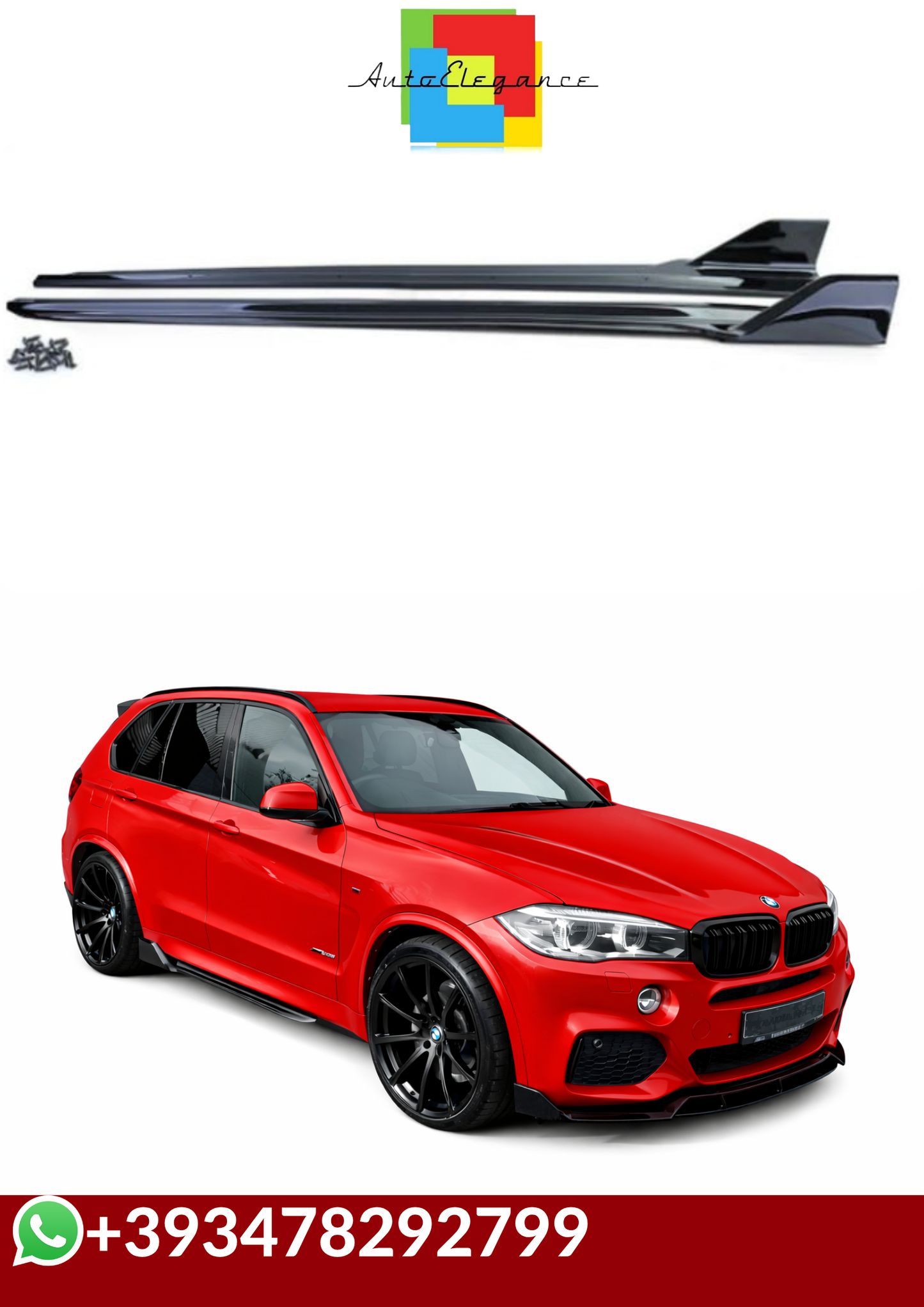 💕Sotto Minigonne laterali nero lucido per BMW X5 F15 13-18💕