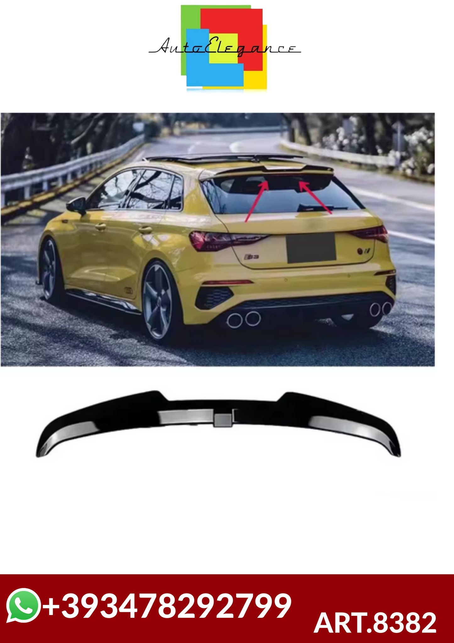 💕ART.8382 SPOILER Audi A3 S3 RS3 8Y 2020-2024💕