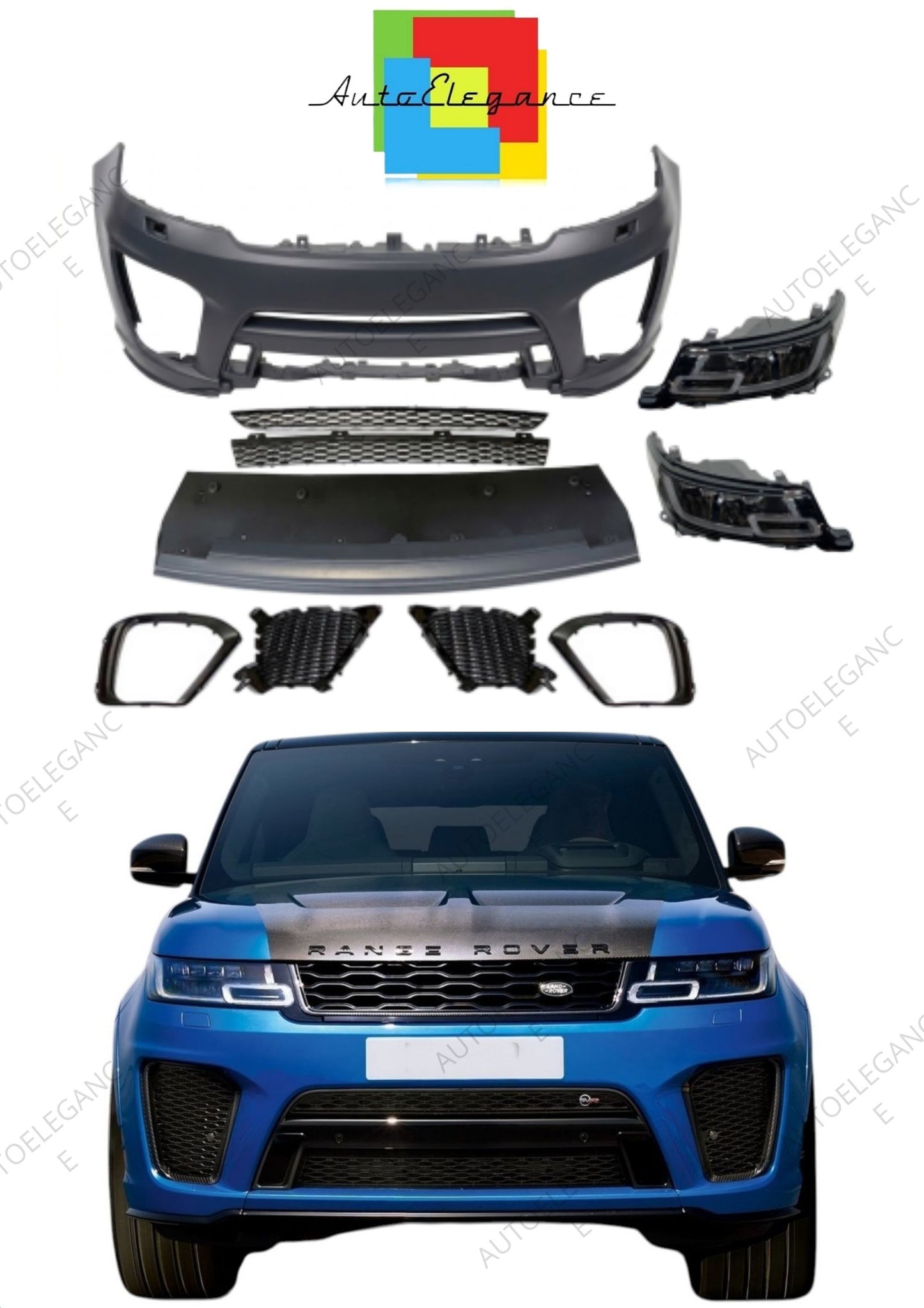 💕 ART.10395 Kit Estetici Range Rover Sport L494 2013-2017 Look SVR 2018 💕