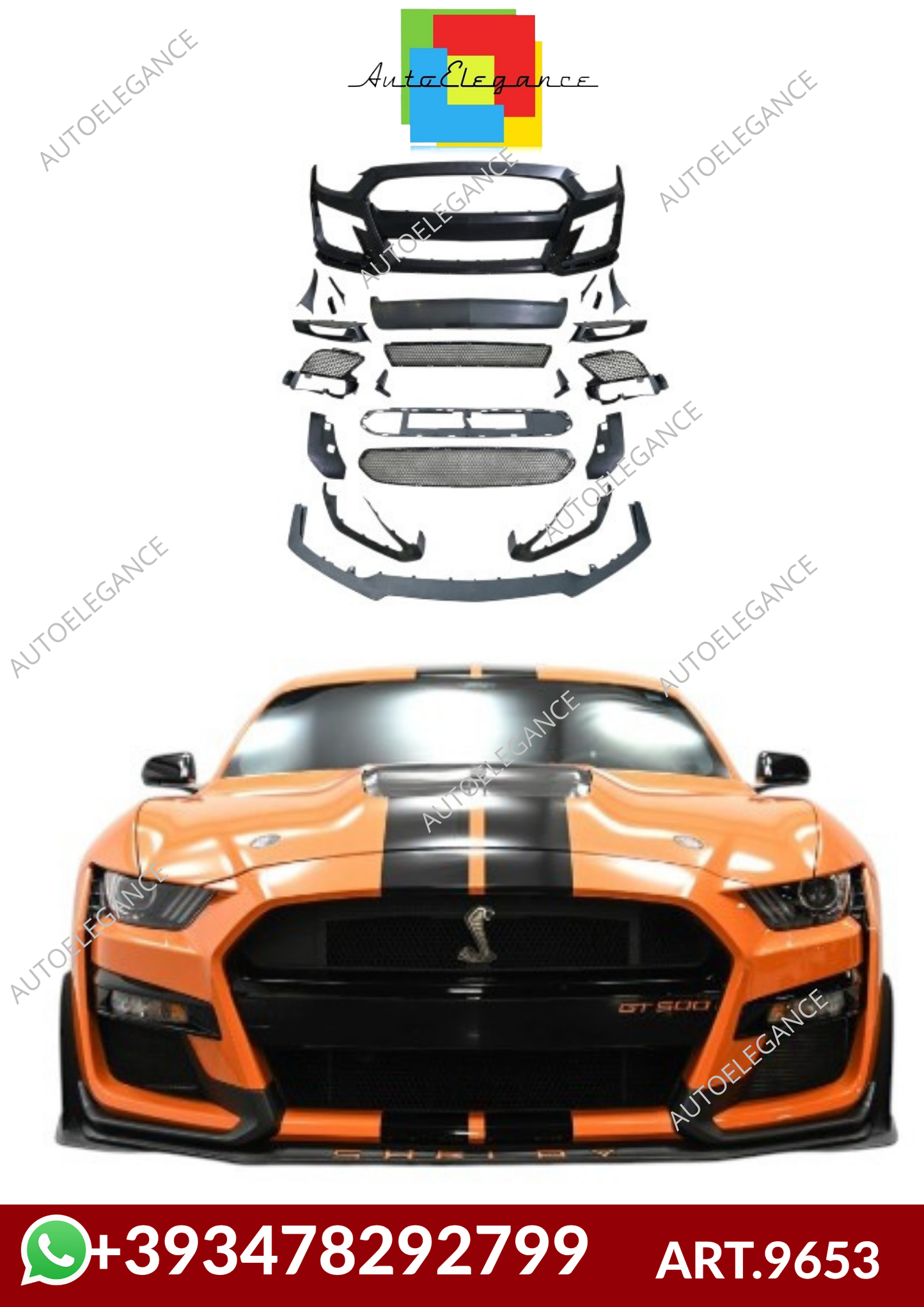 💕ART.9653  PARAURTI ANTERIORI  Ford Mustang VI (2015-2017)GT500 💕