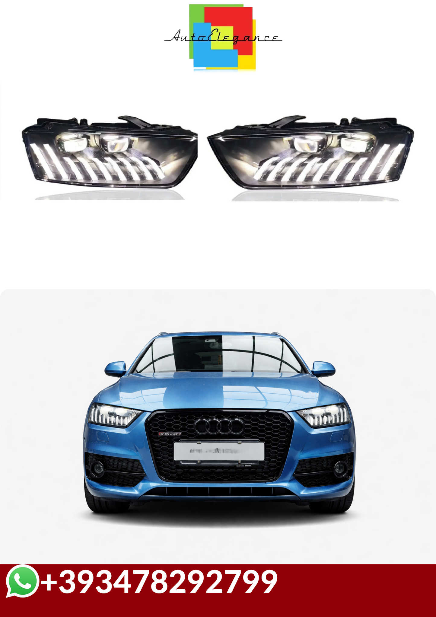 💕FARI  ANTERIORI  FUL LED  AUDI Q3 2013-2018 💕