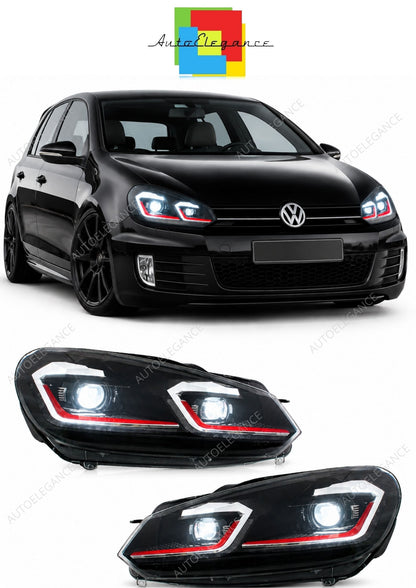 💕 Fari Anteriori Adatto per VW Golf 6 Look 7.5 GTI LED Dinamico LHD 💕