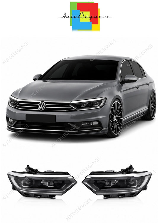 💕 Fari Anteriori Adatto per VW Passat B8 2014-2019 Full LED DRL 💕