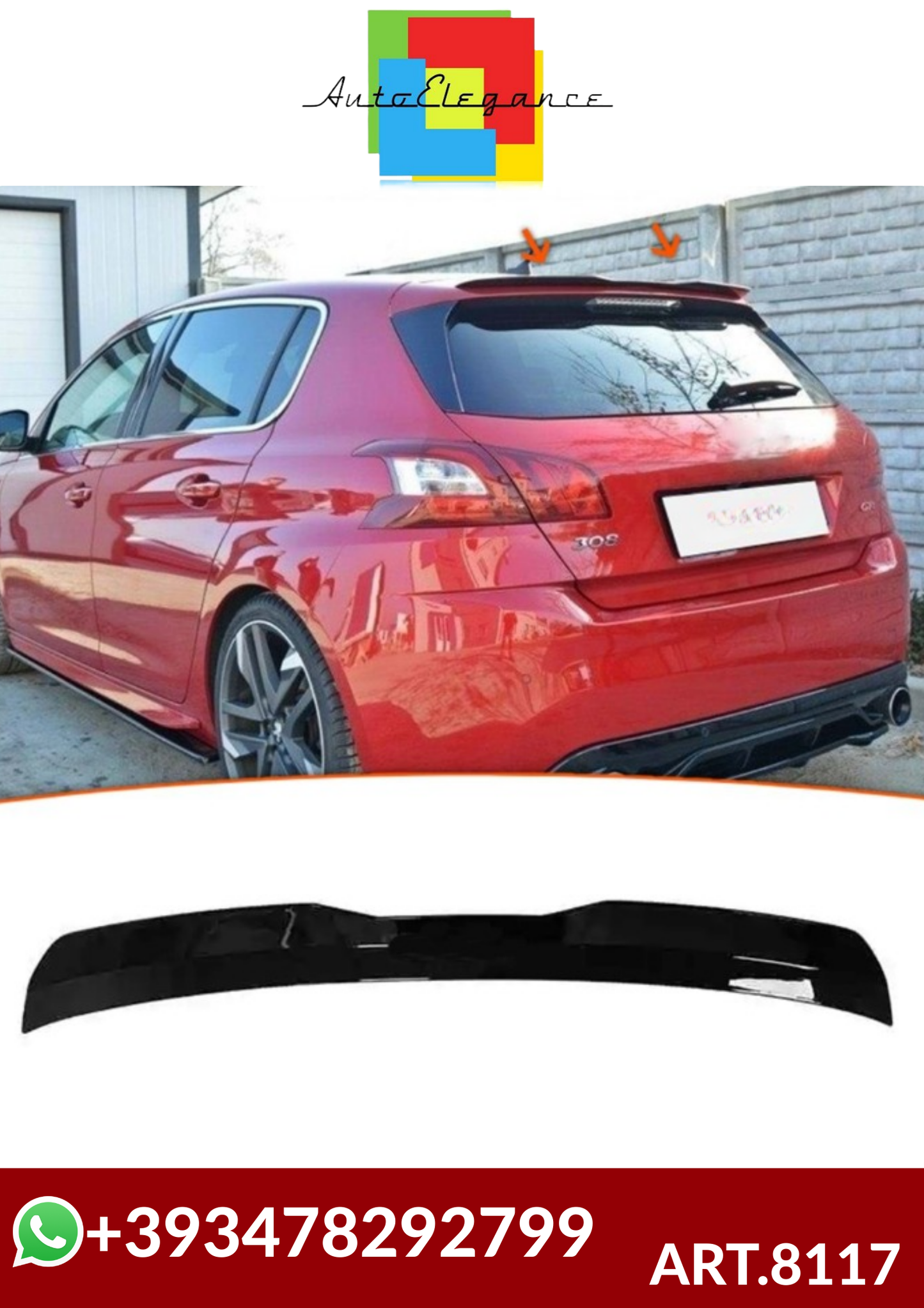 💕ART.8117 SPOILER PEUGEOT 308 2013-2017💕