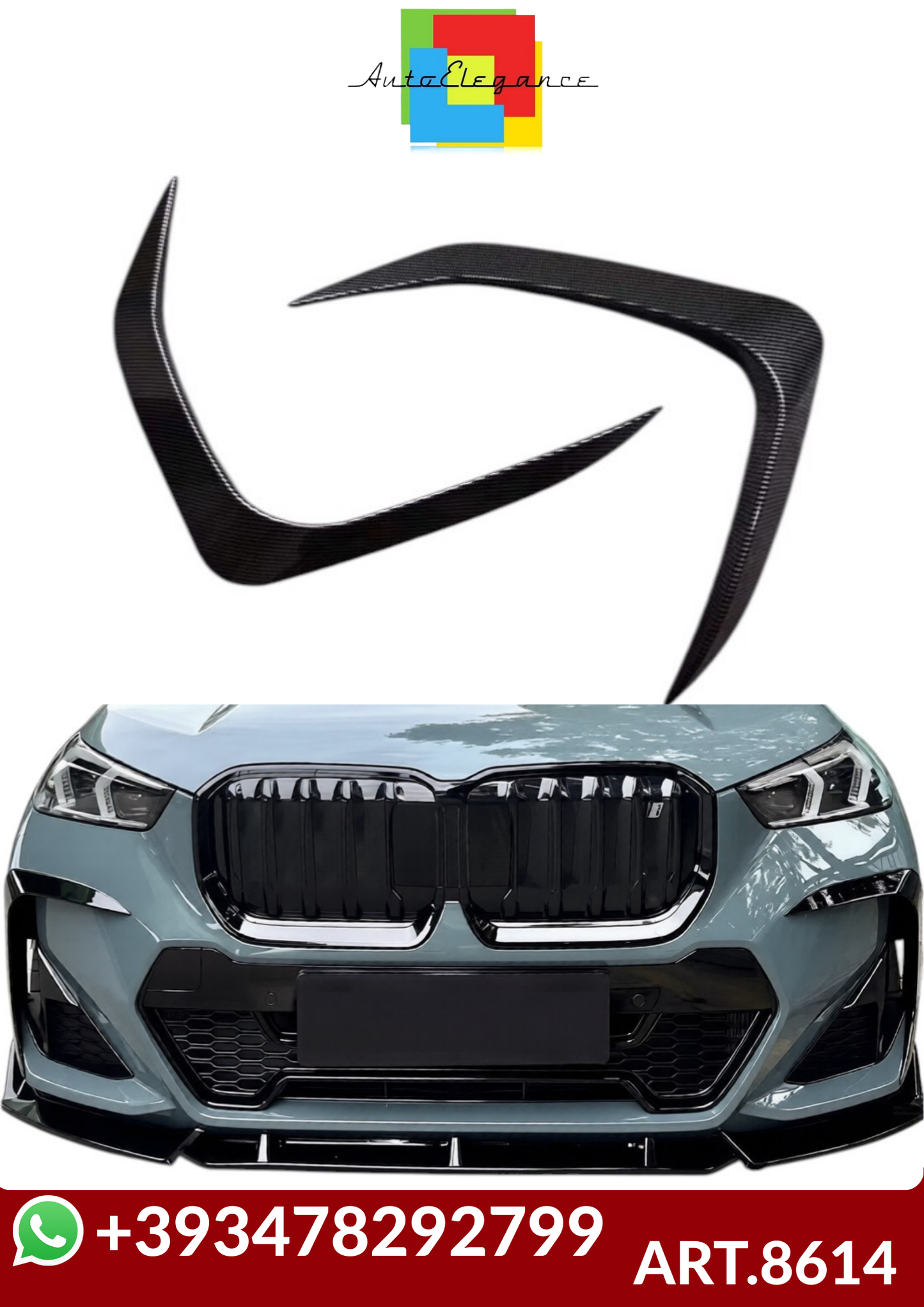 💕ART.8614   FLAPS BMW X1 U11 iX1 M Sport 2023 2024  CARBONIO💕