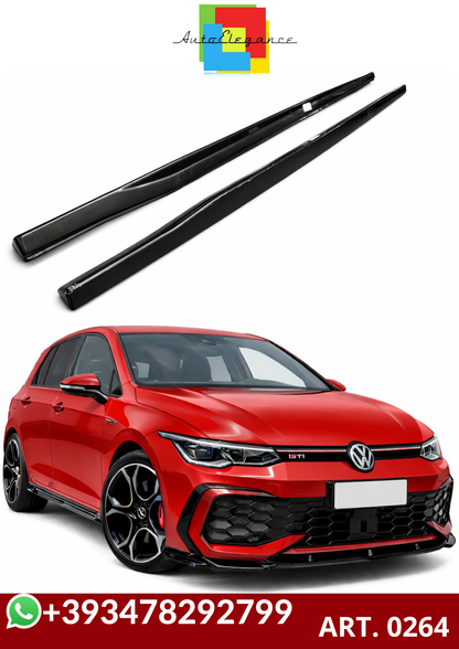 💕ART. 0264 SOTTO MINIGONNE VW GOLF 8 VIII 2019+ LOOK GTI NERO LUCIDO💕