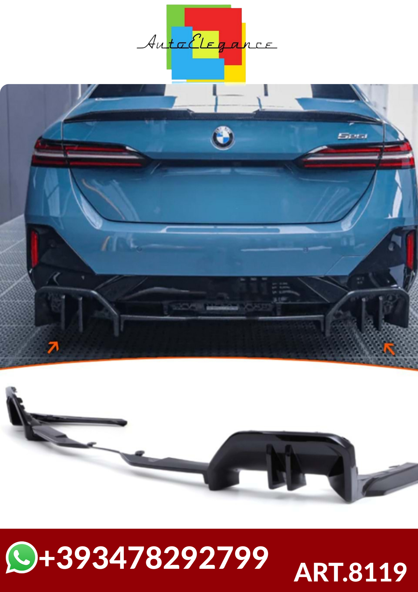 💕ART.8119 DIFFUSORI BMW SERIE 5  G60 - G68 2024+💕