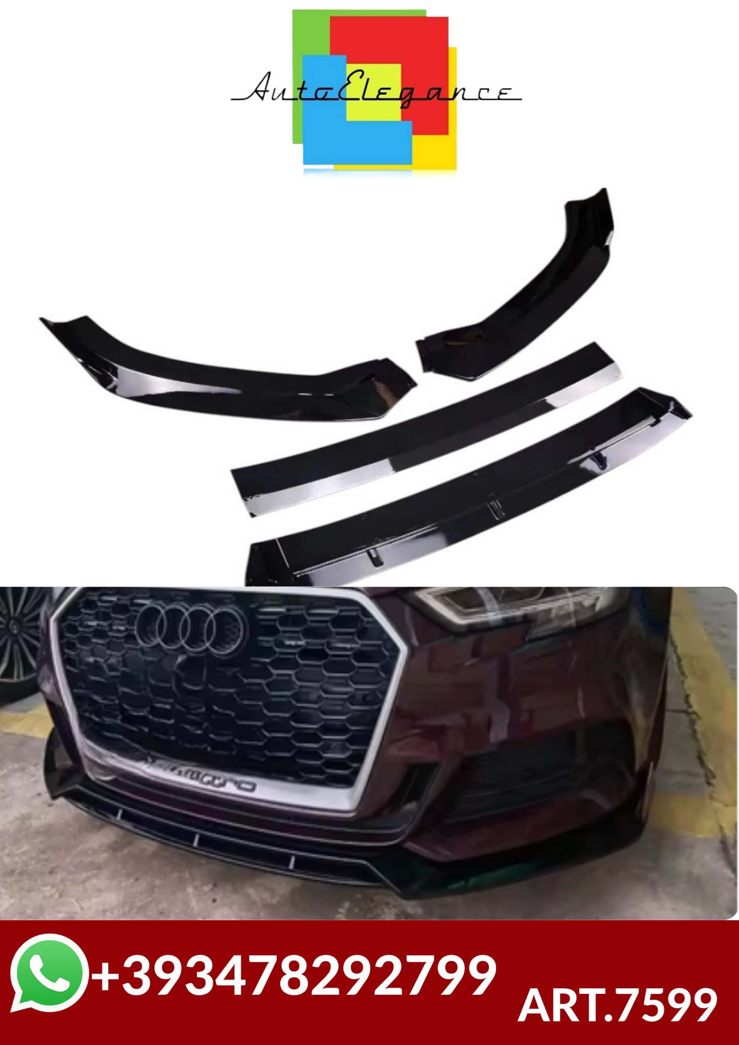 ART.7599  SPLITTER  Audi A3 S-Line S3 8V 2017 -2020