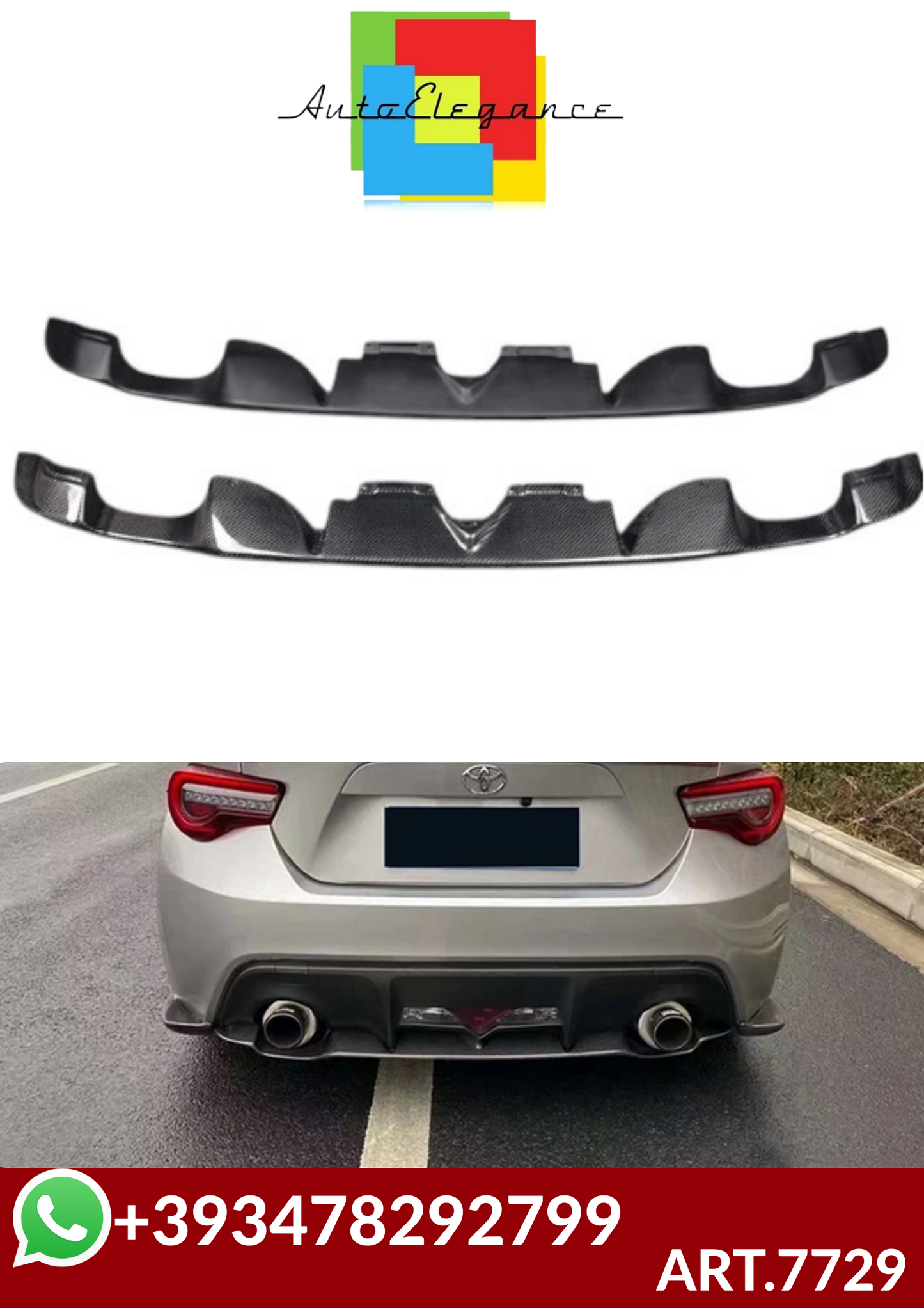 💕ART.7729 SPLITTER  POSTERIORI  Toyota GT86/Subaru BRZ 2013-2016 💕