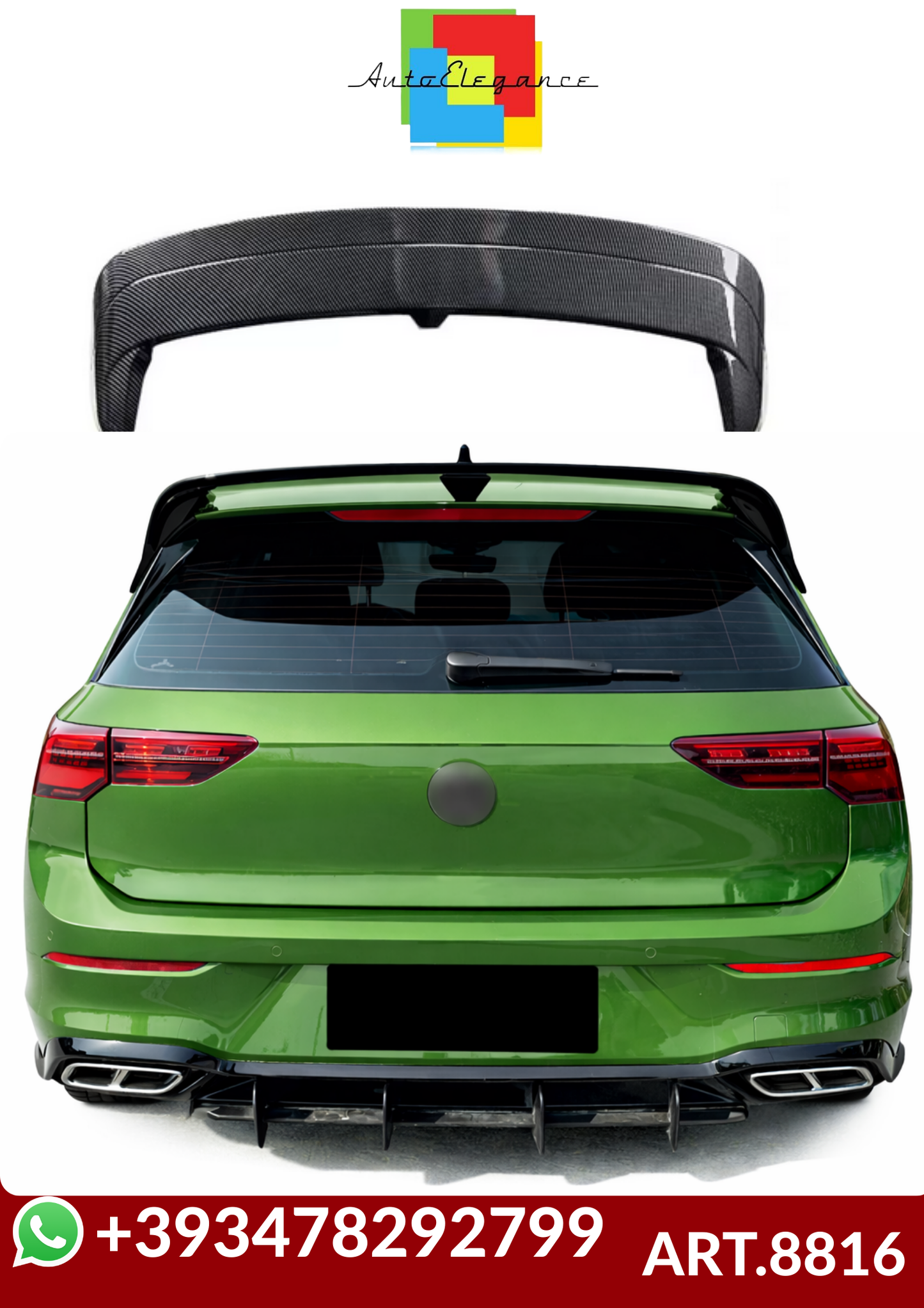 💕ART.8816 SPOILER VW Golf 8 MK8 GTI GTD R 2020- 2023💕