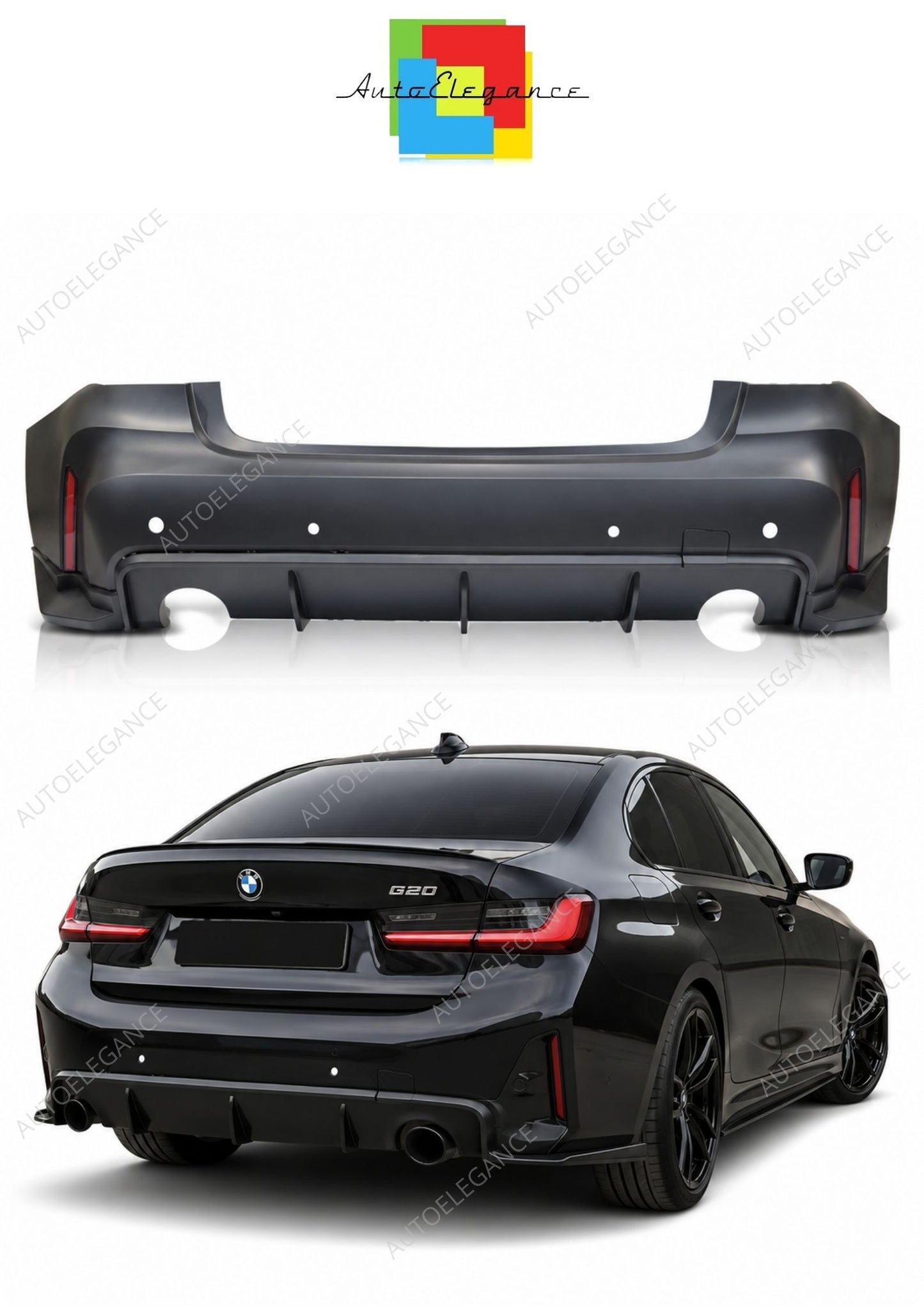 💕 Paraurti Posteriore Adatto per BMW G20 19-22 M Style Sport PDC 💕