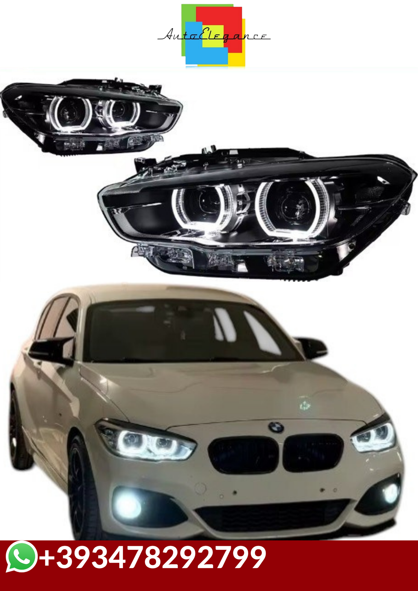 💕 COPPIA FARI FULL FULL LED ADATTI BMW SERIE 2 F20  15-18 PER ALOGENI 💕