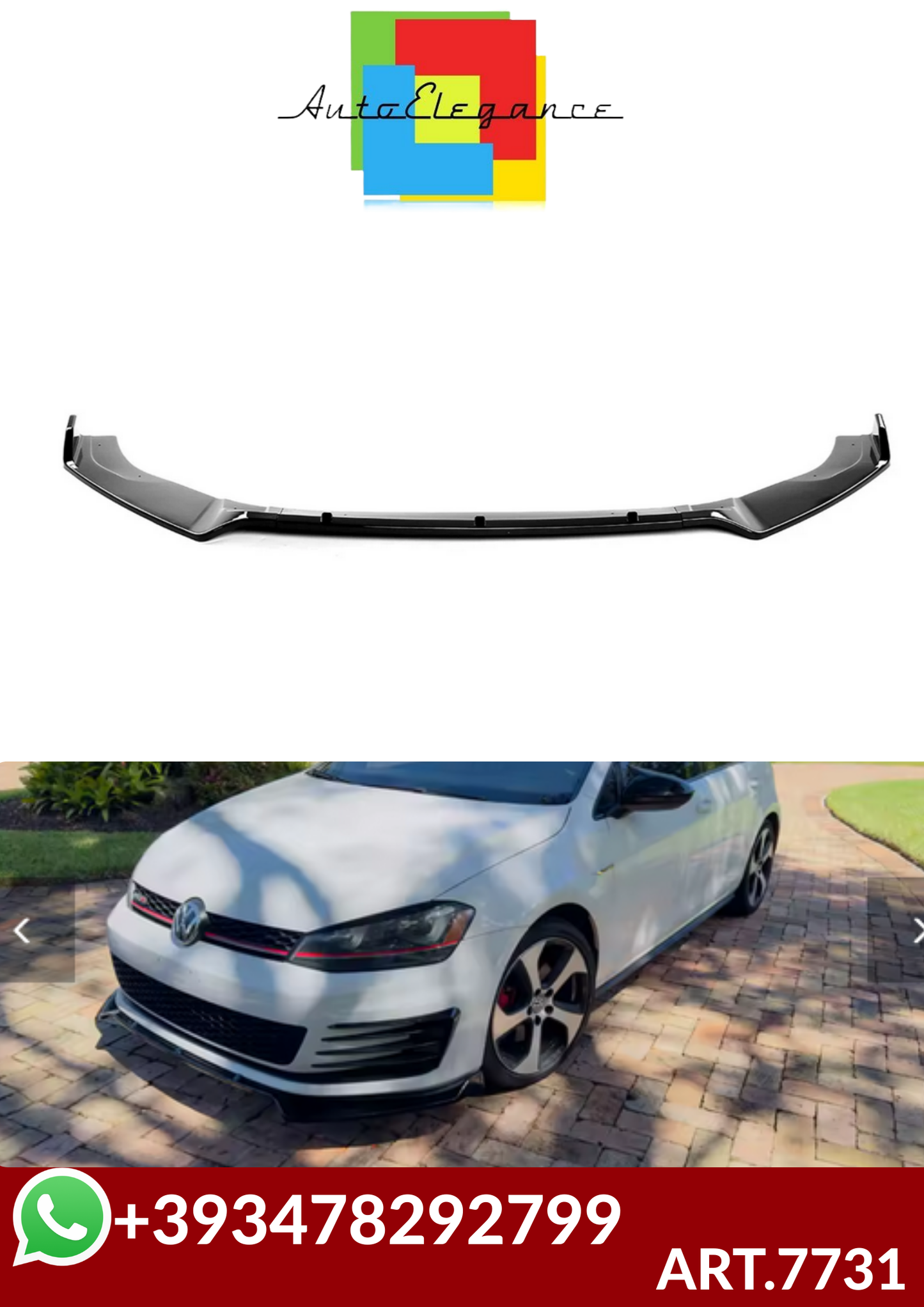 💕ART.7731 SPLITTER Golf MK7 MK7.5 GTI R GTD ALL Models 2014-2019 💕