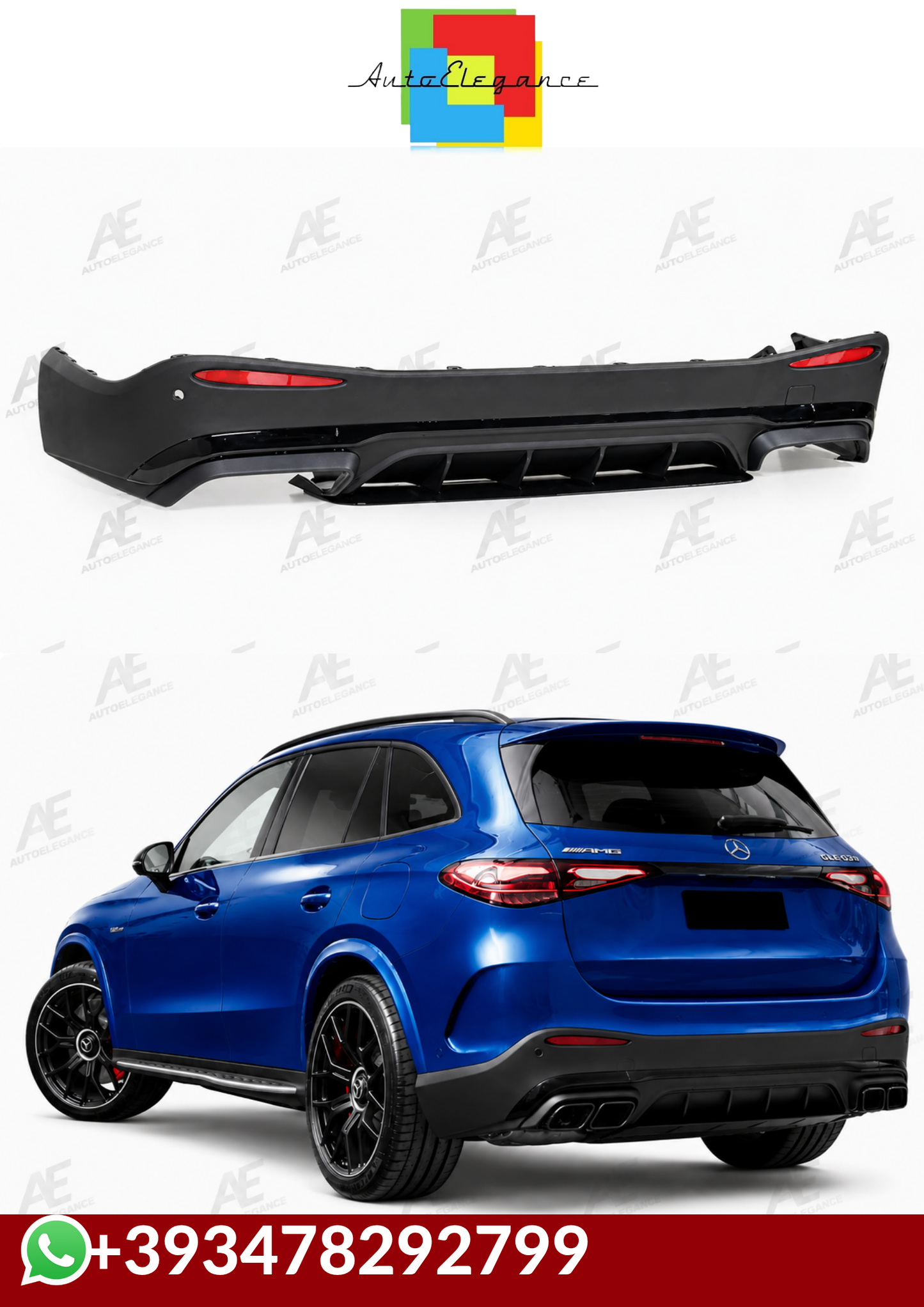 💕DIFFUSORI GLC63 NERO LUCIDO PER MERCEDES GLC X254 AMG 2022+💕