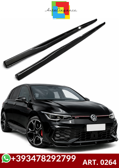 💕ART. 0264 SOTTO MINIGONNE VW GOLF 8 VIII 2019+ LOOK GTI NERO LUCIDO💕