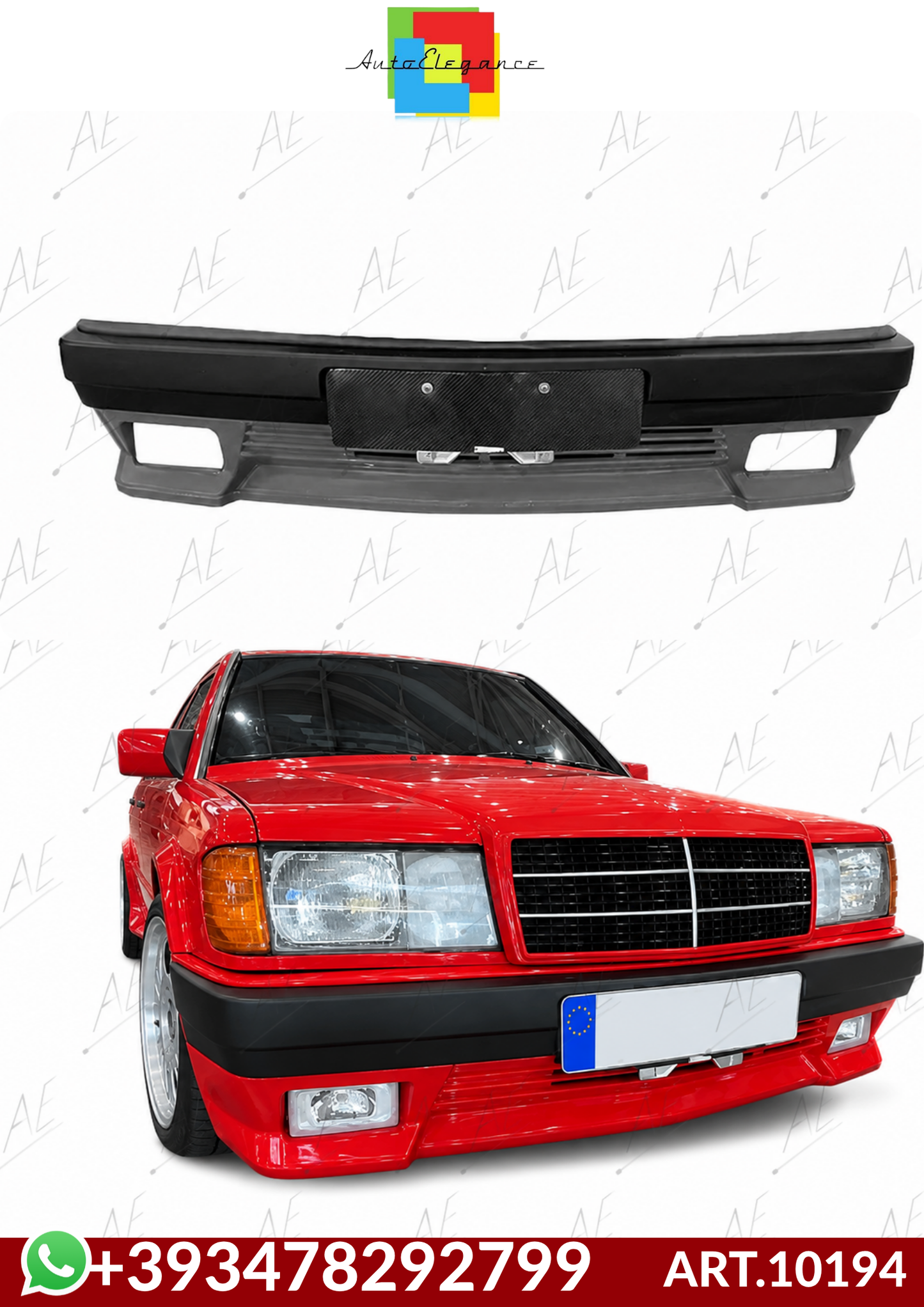 💕ART.10194  PARAURTI ANTERIORE MERCEDES 190 W201 83-93 LOOK EVO 1 AMG💕