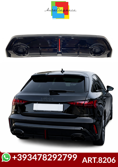 ART.8206  DIFFUSORI AUDI A3 8Y Sportback 2025+ SLine Look RS3 ABS
