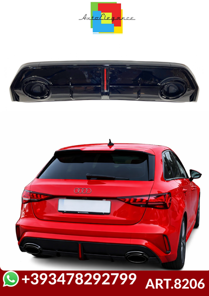 ART.8206  DIFFUSORI AUDI A3 8Y Sportback 2025+ SLine Look RS3 ABS