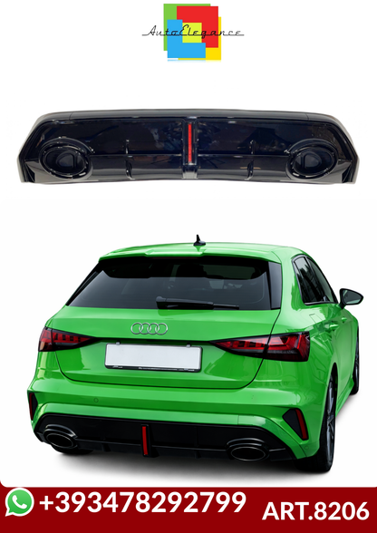 ART.8206  DIFFUSORI AUDI A3 8Y Sportback 2025+ SLine Look RS3 ABS