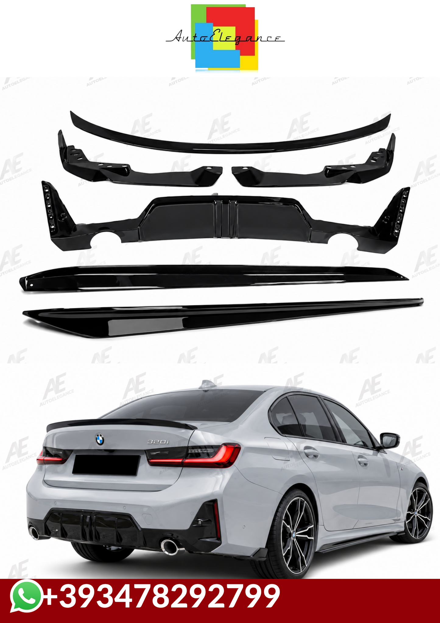 💕BODYKIT BMW 3 G20 G21 LCI M SPORT NERO LUCIDO💕