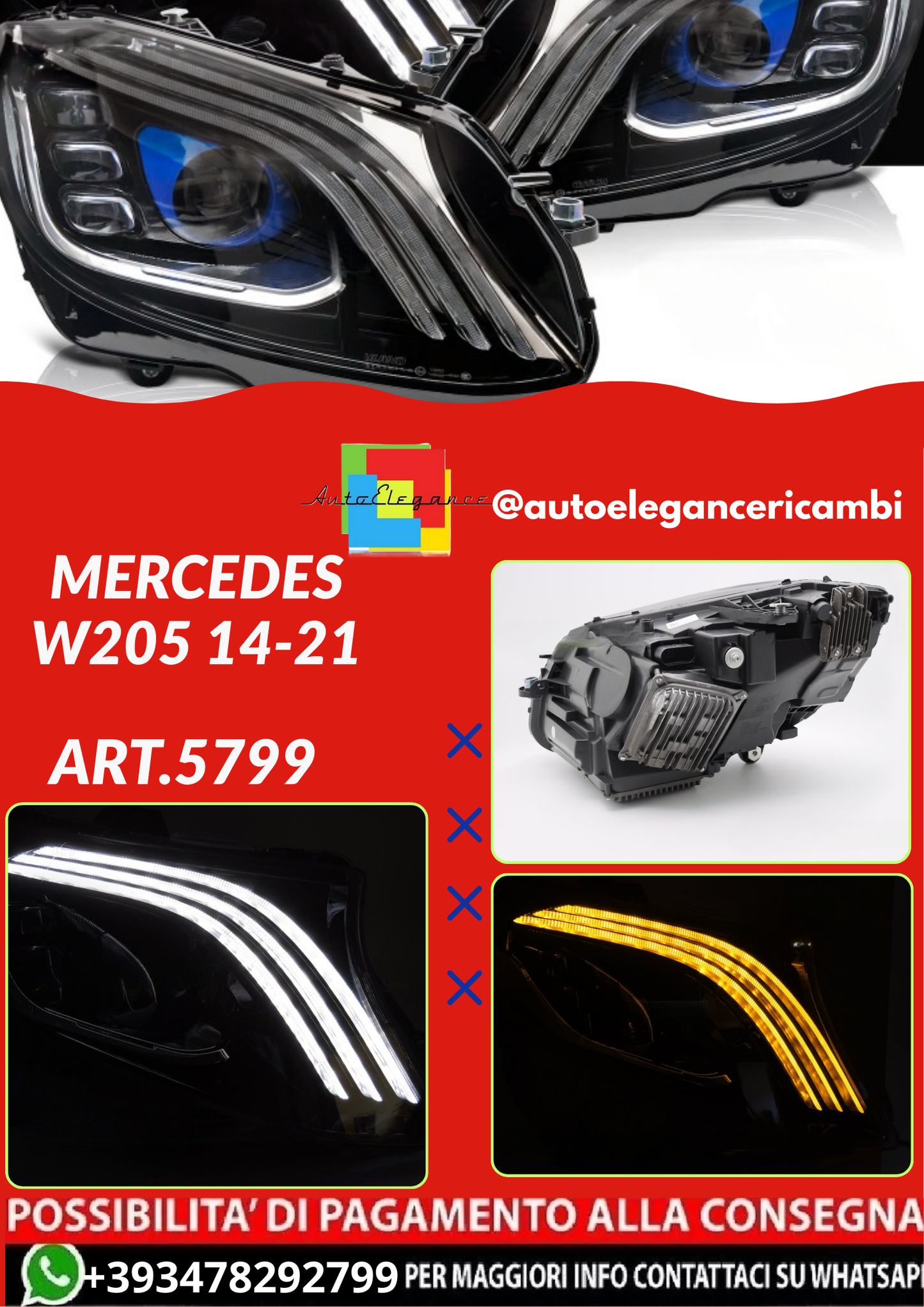 ART.5799 FARI ANTERIORI MERCEDES W205 14-21