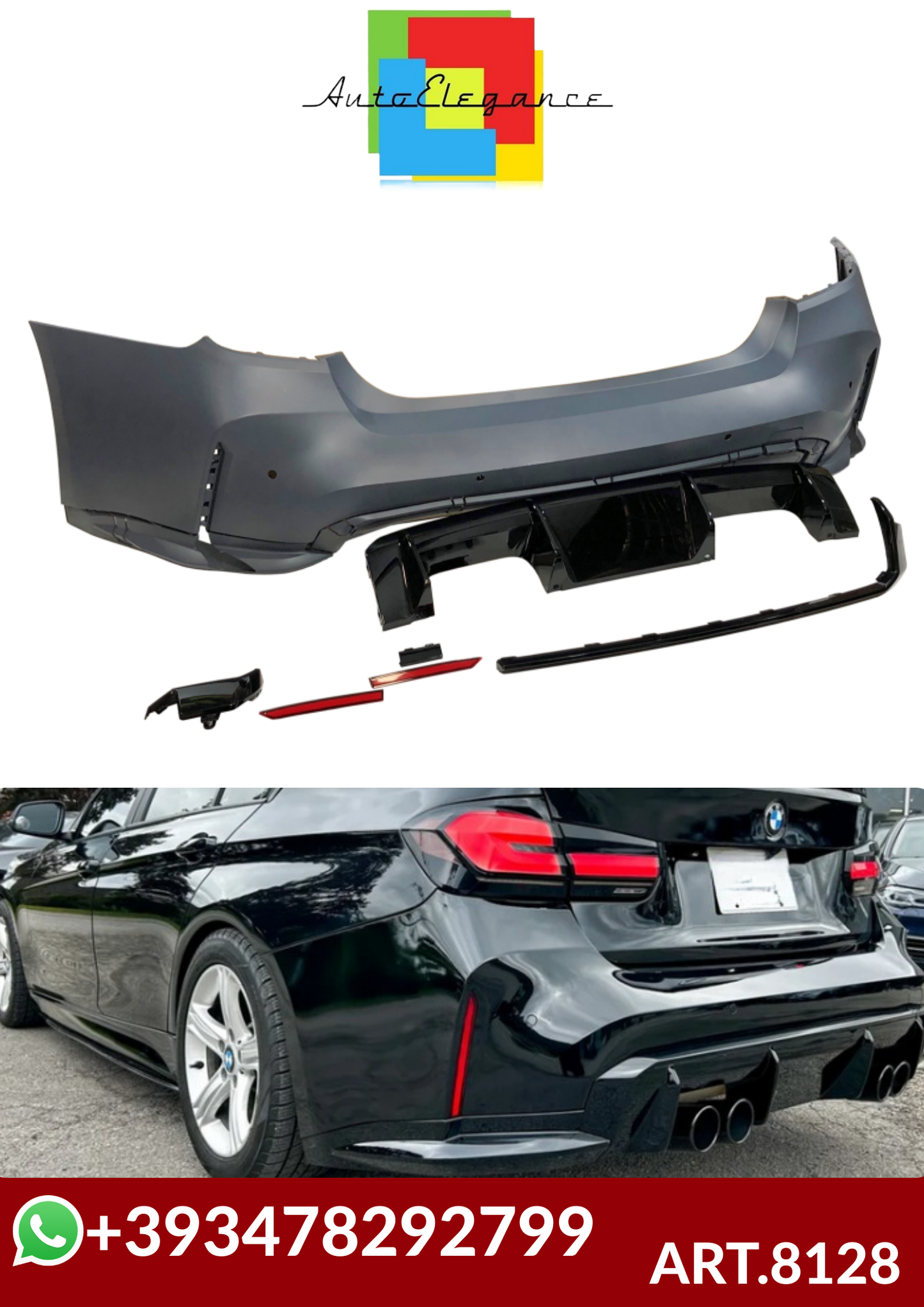 💕ART.8128  PARAURTI  POSTERIORI BMW F30 Look G80,💕