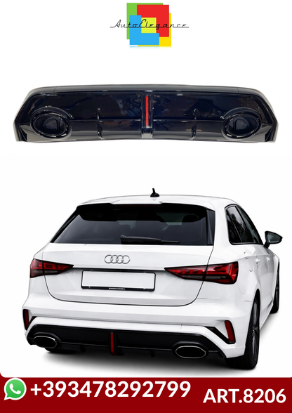 ART.8206  DIFFUSORI AUDI A3 8Y Sportback 2025+ SLine Look RS3 ABS