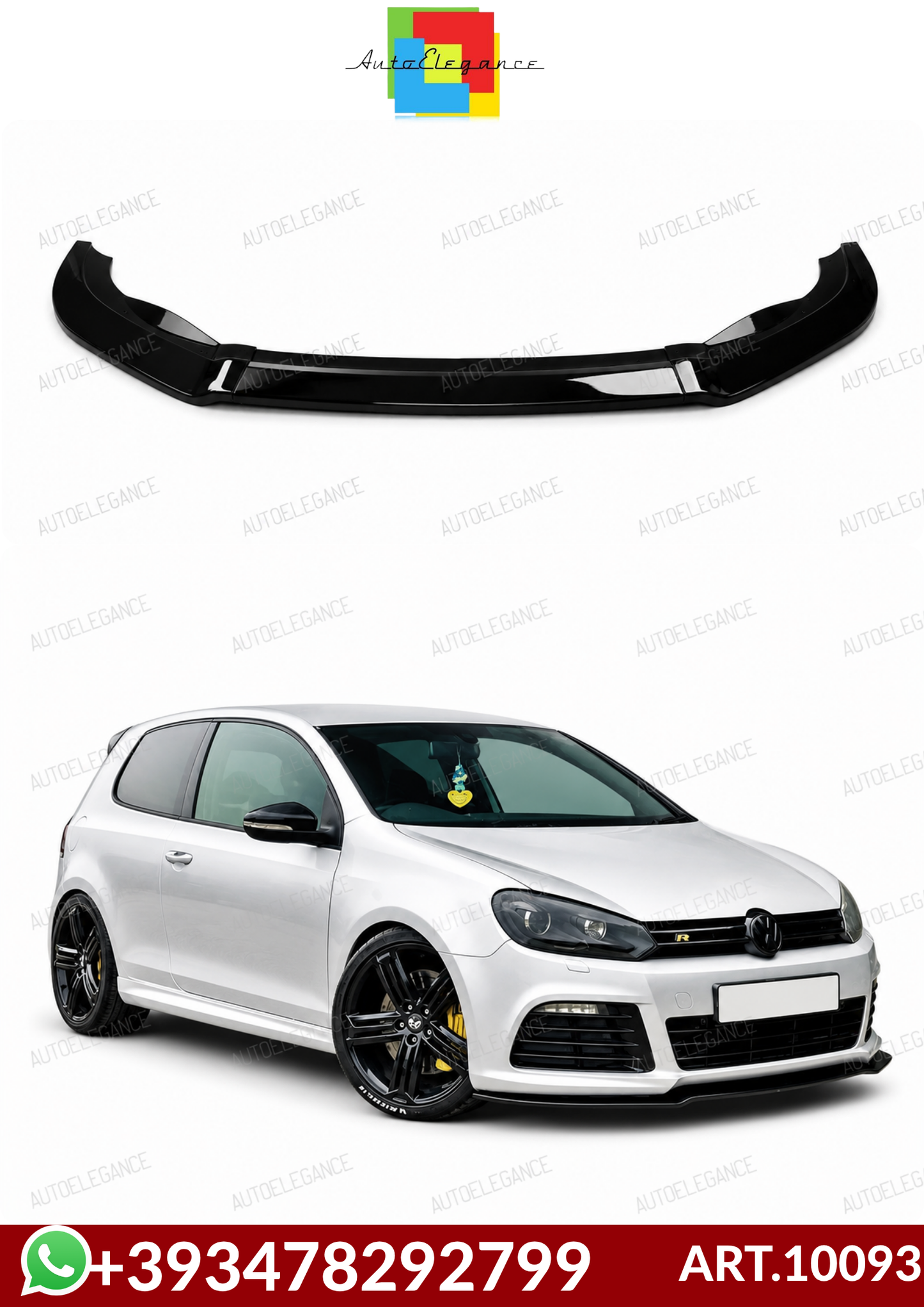 💕ART.10093 SPLITTER VW Golf 6 R20 (2008-2014) Nero lucido💕