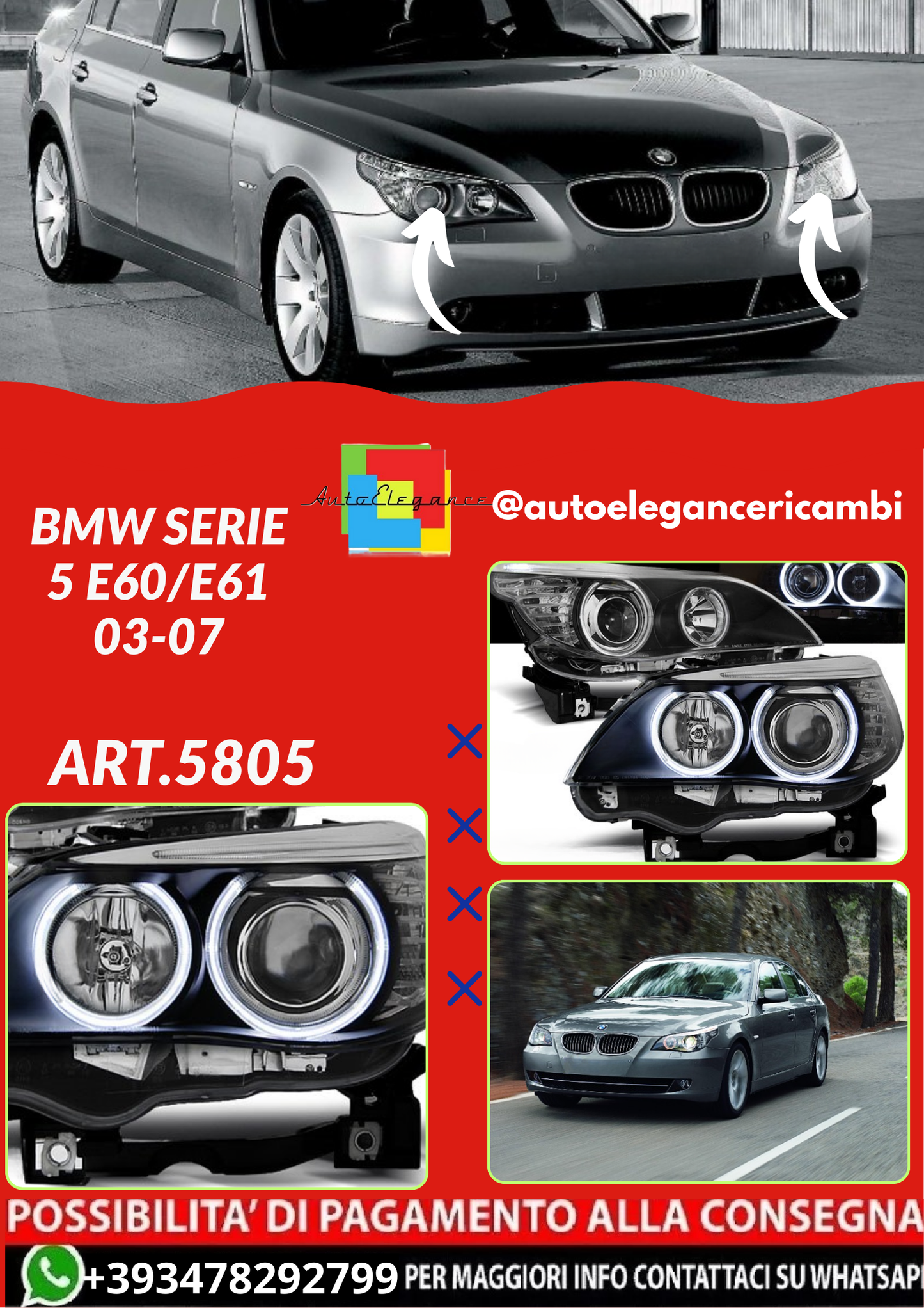 ART.5805 FARI ANTERIORI BMW SERIE 5 E60/E61 03-07