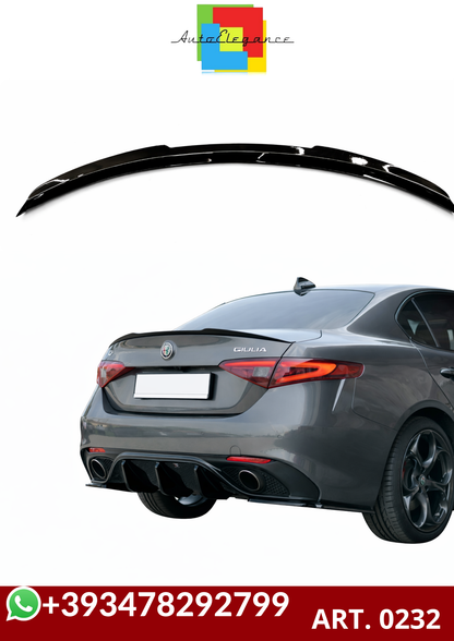 💕ART. 0232 SPOILER ALFA  ROMEO GIULIA NERO LUCIDO LOOK MAXTON💕
