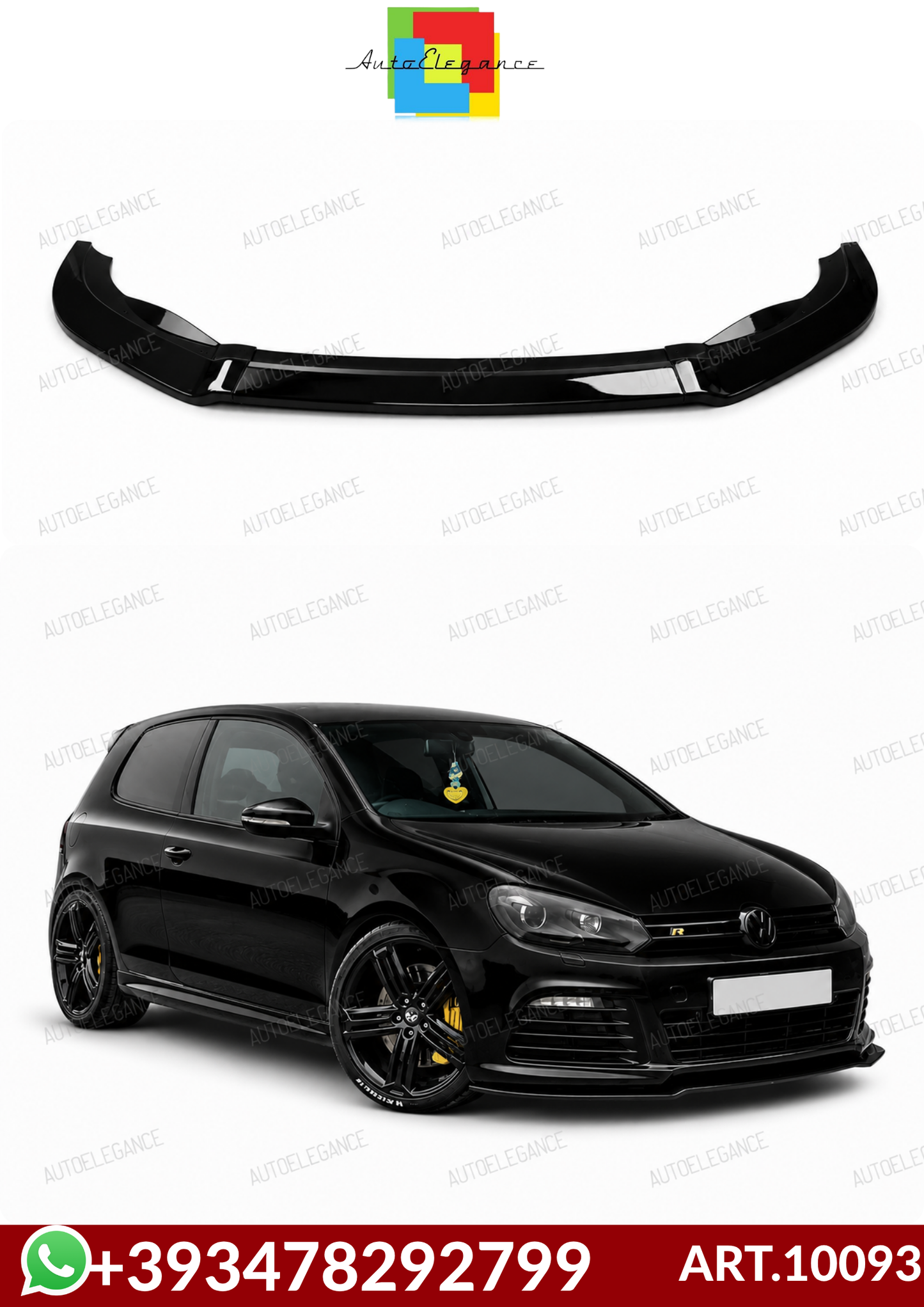 💕ART.10093 SPLITTER VW Golf 6 R20 (2008-2014) Nero lucido💕