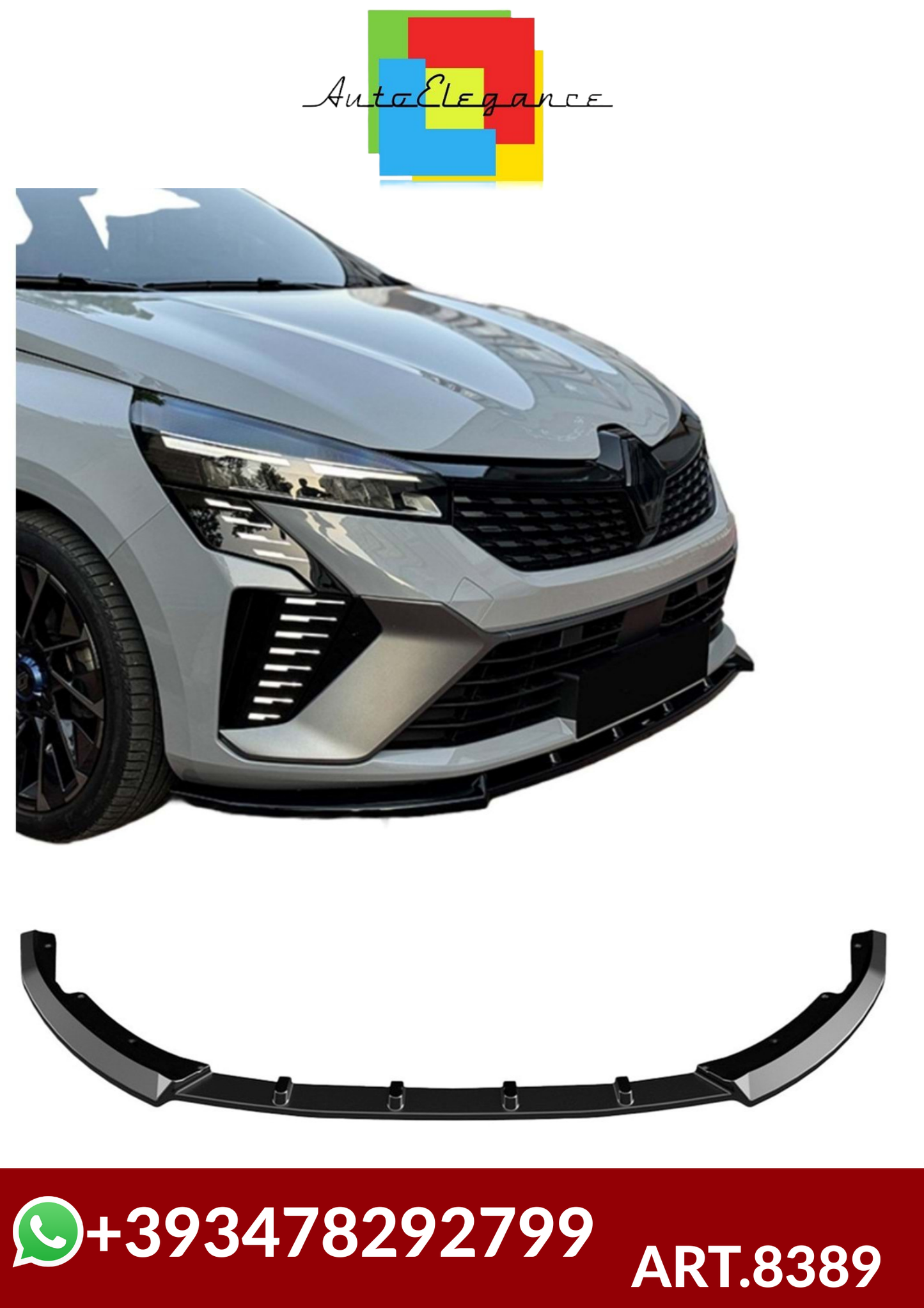 💕ART.8389 SPLITTER RENAULT CLIO  5 FL V1  2023+ NERO 💕